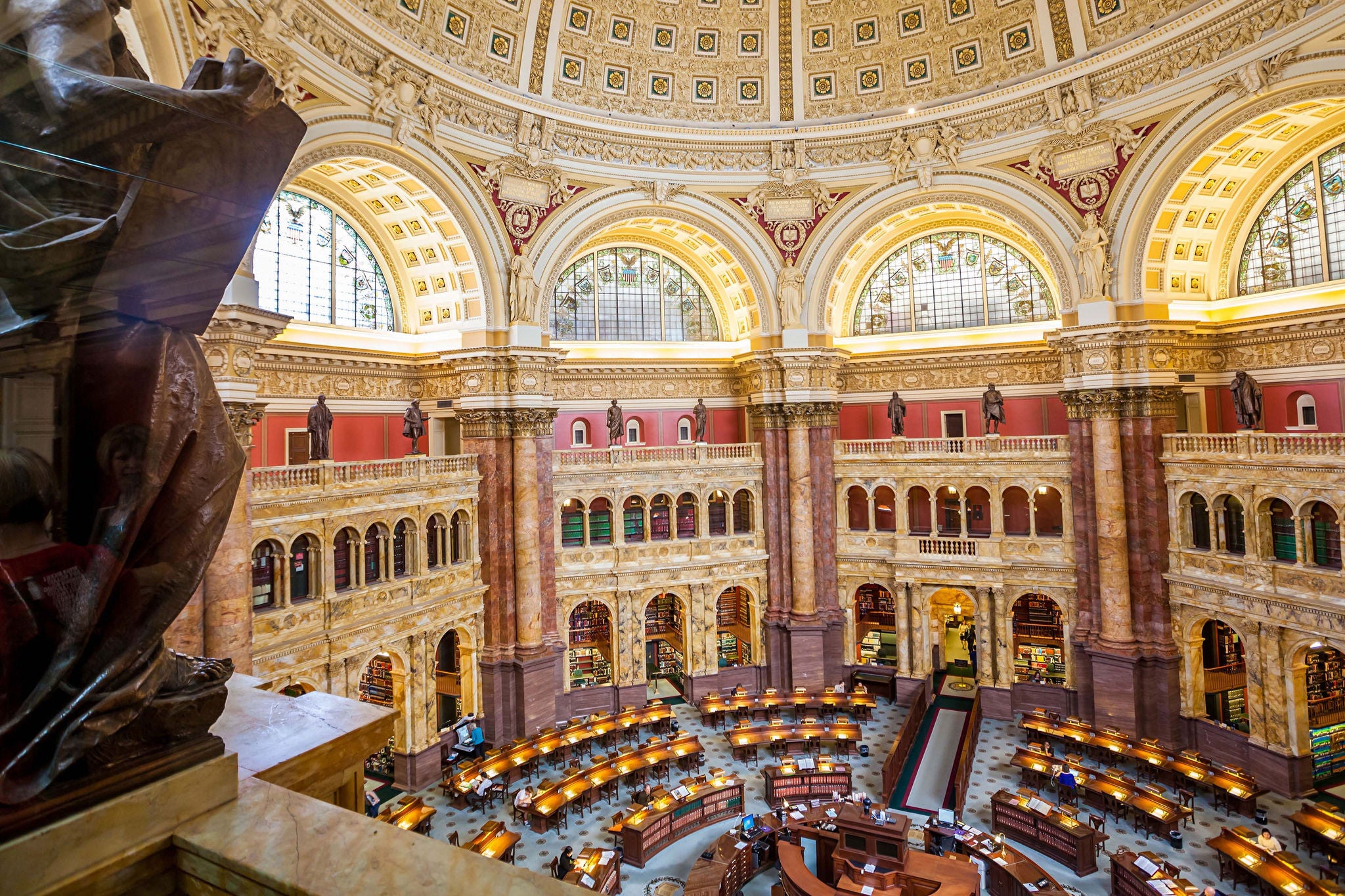 Main Hall of the Library of Congress ceiling, Washington, DC