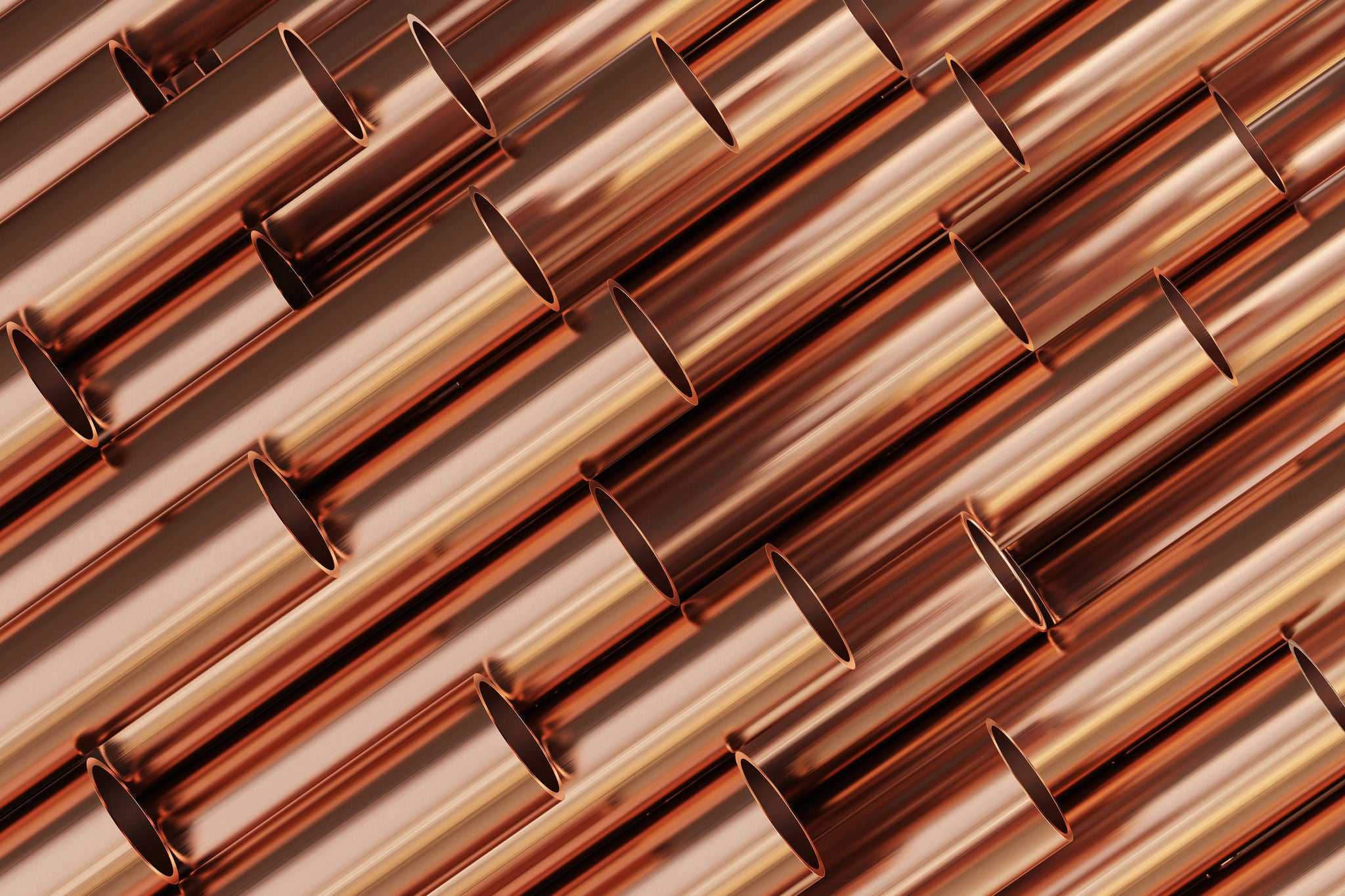 ey a meticulously arranged copper metal tube