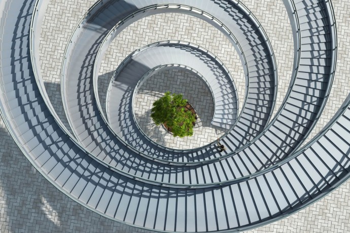 Arial view of staircase