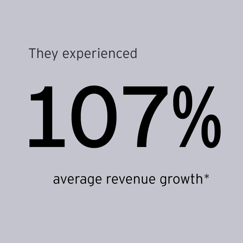 They experienced 107% average revenue growth