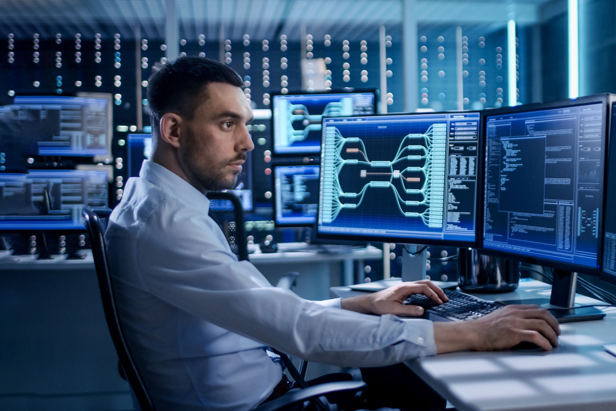 System Security Specialist Working at System Control Center