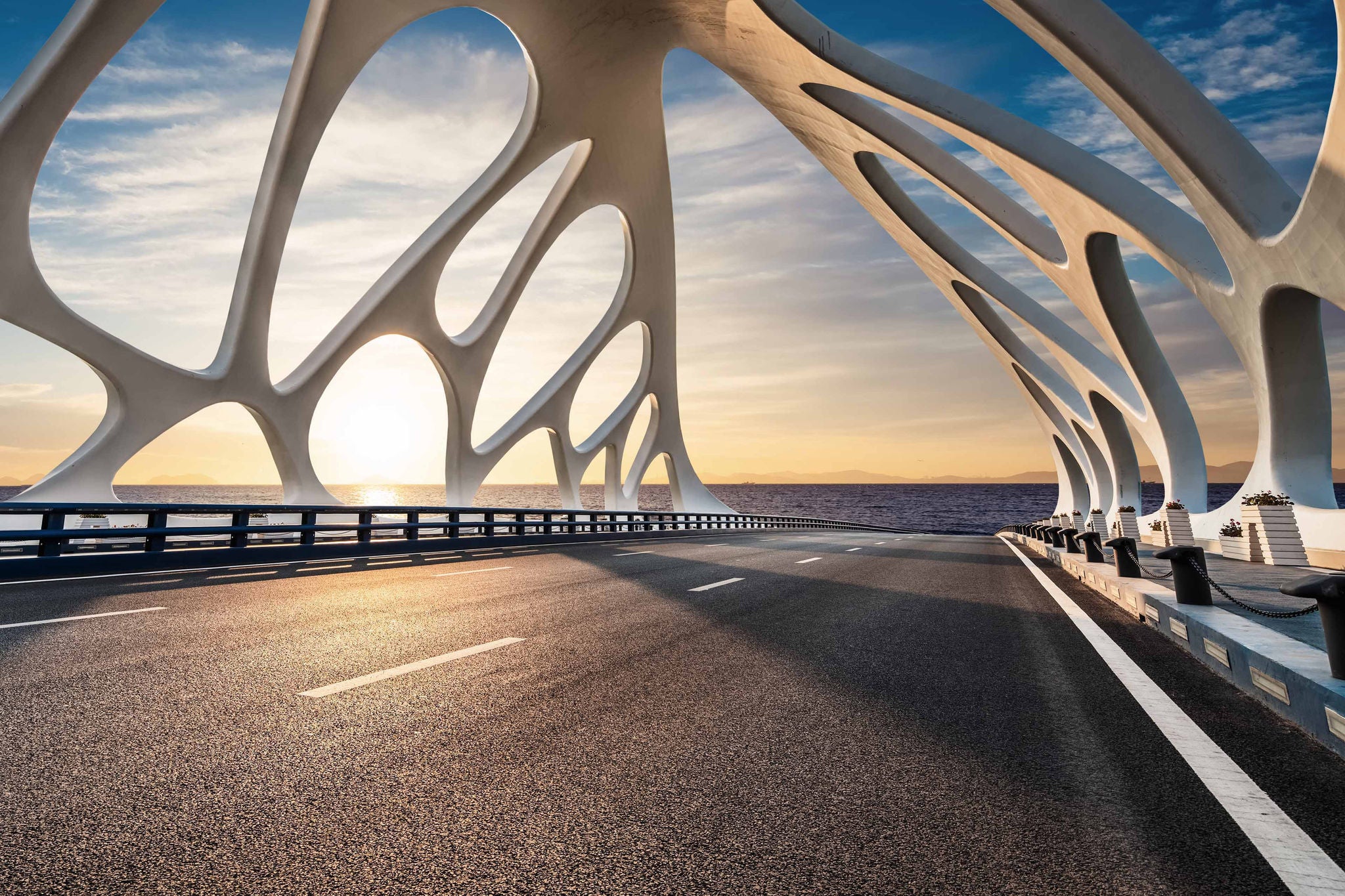 Shell bridge on the west coast of Qingdao, Shandong, China