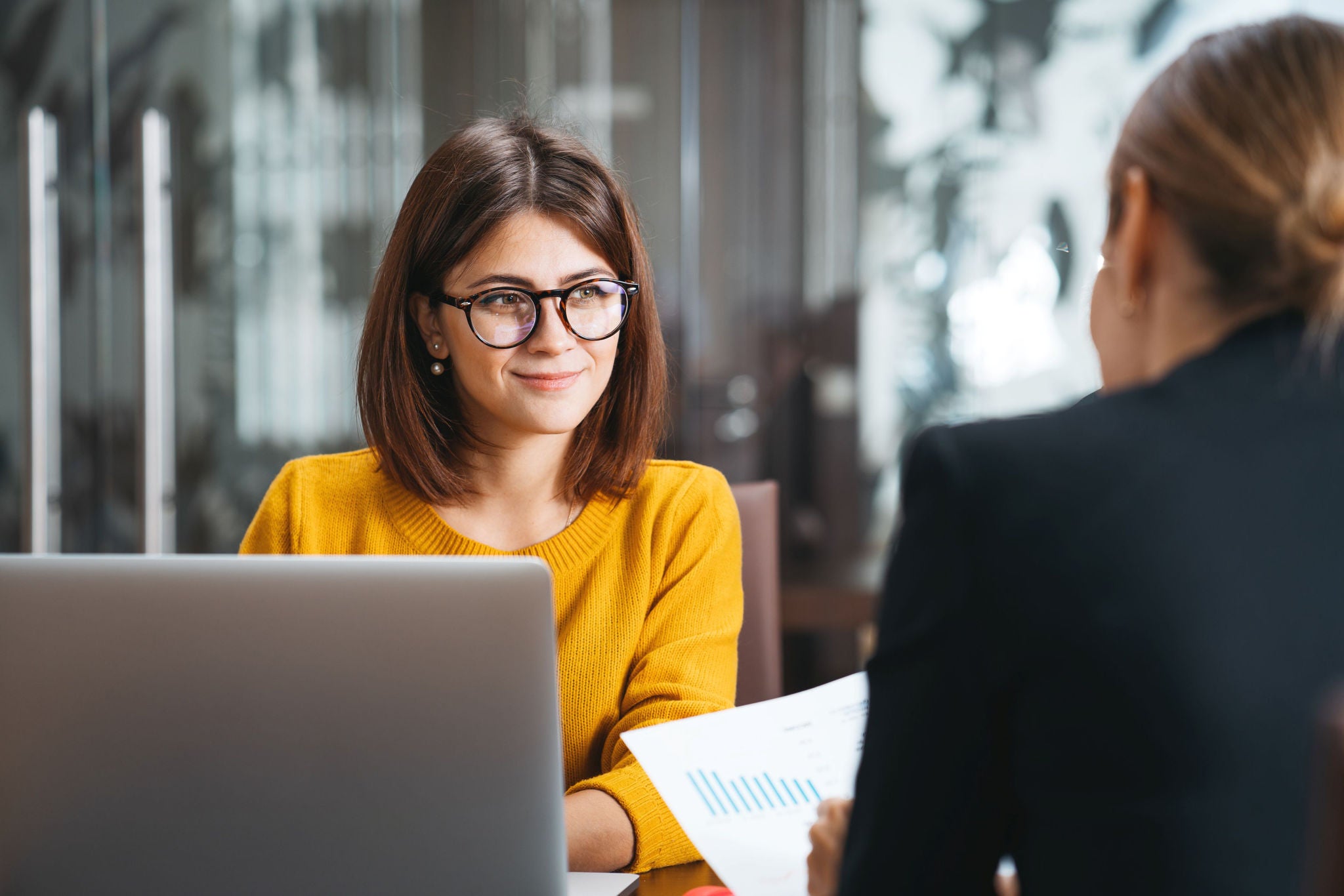 Employee having a discussion with manager