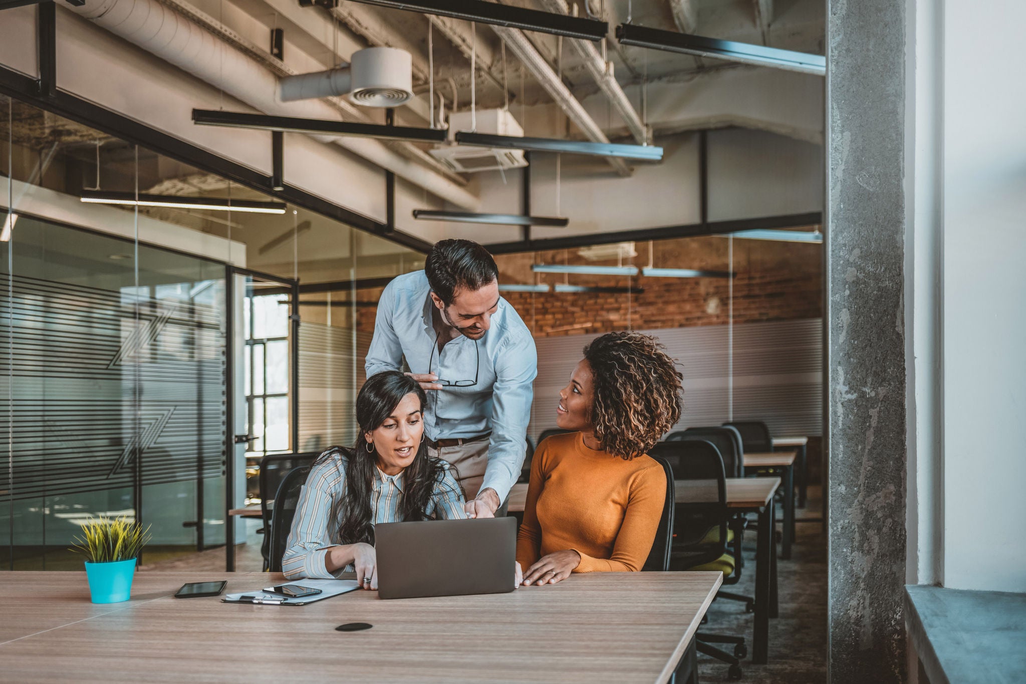 Two men from different generations working together