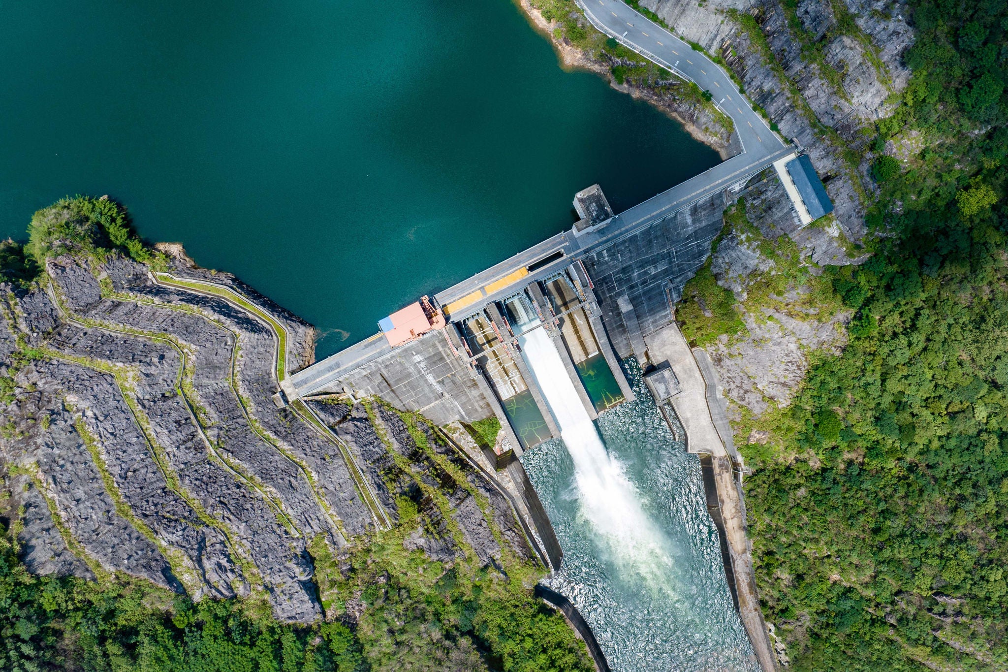 Hydropower dam aerial photography