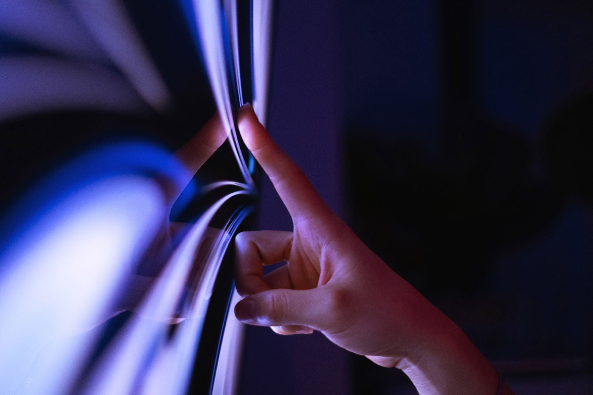 Närbild på ett klick på datorskärmen