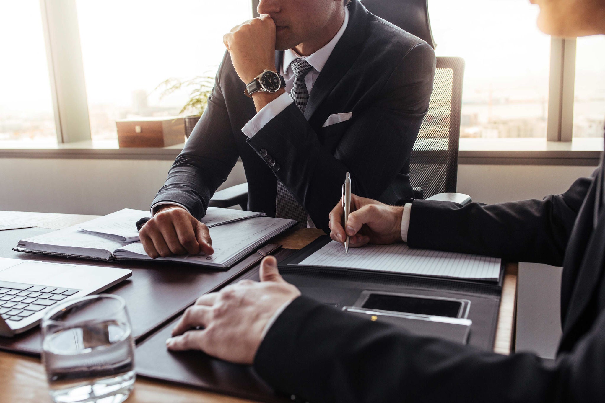 Business partners working together in office
