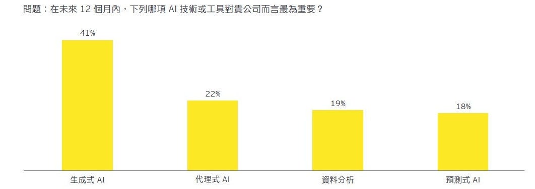 圖1-未來一年內的AI投資重點