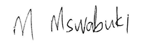 Mduduzi Dudes Mswabuk's signature