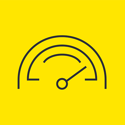 Yellow gauge icon