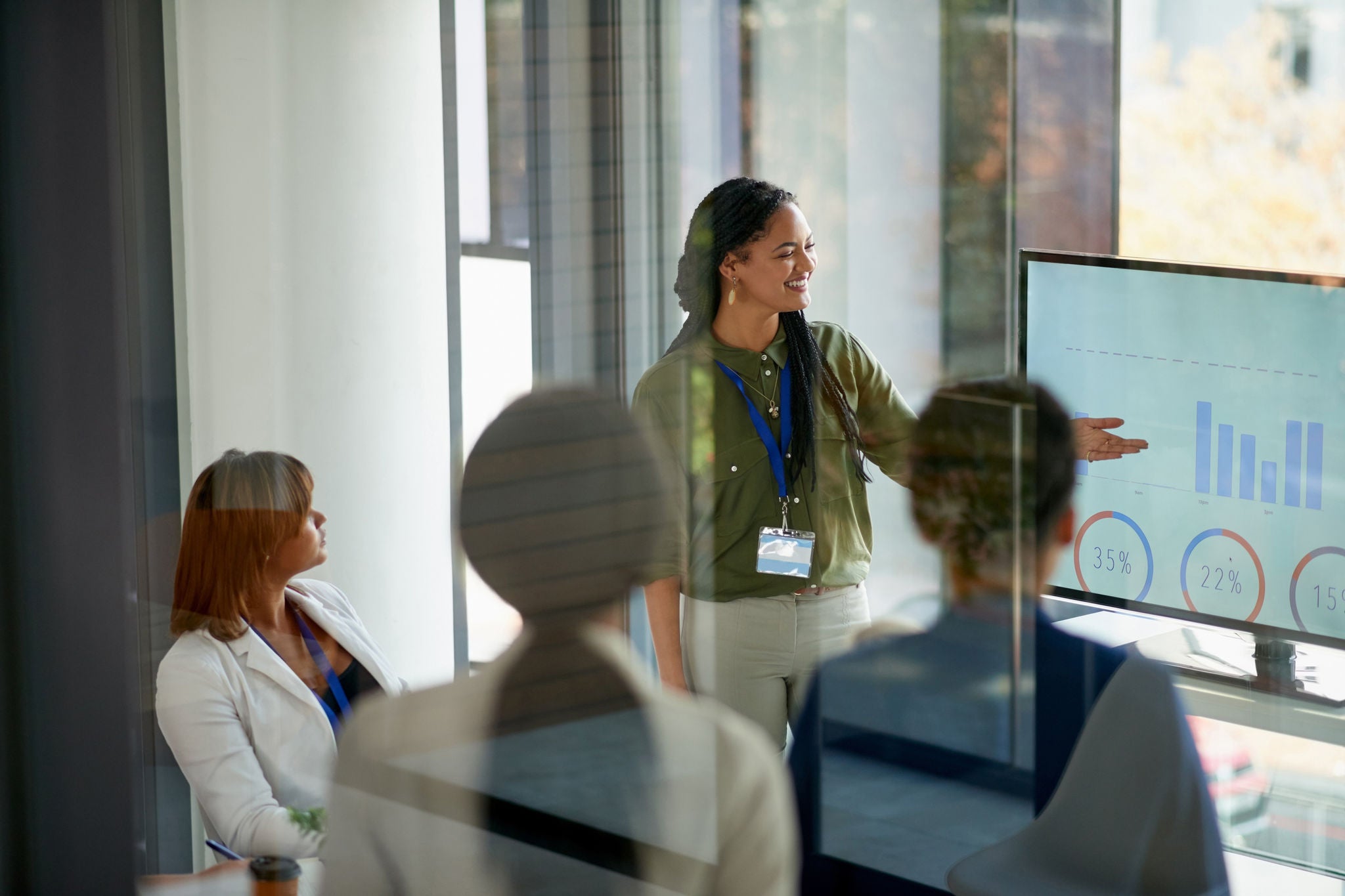 Cropped shot of an attractive young businesswoman giving a presentation in the boardroom