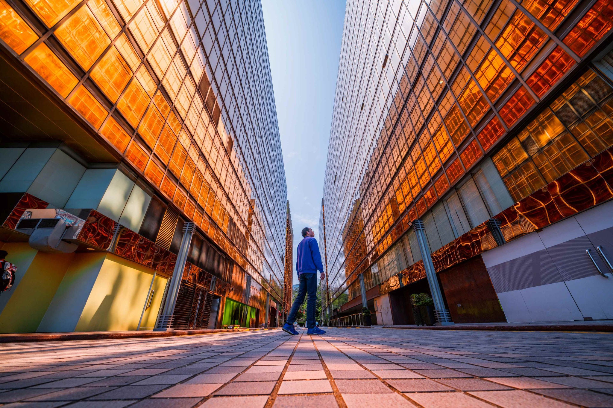 Aerial view of a landscaped garden featuring concentric circular designs