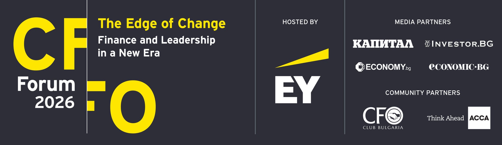 EY CFO Forum 2026 Logo and Media partners logo