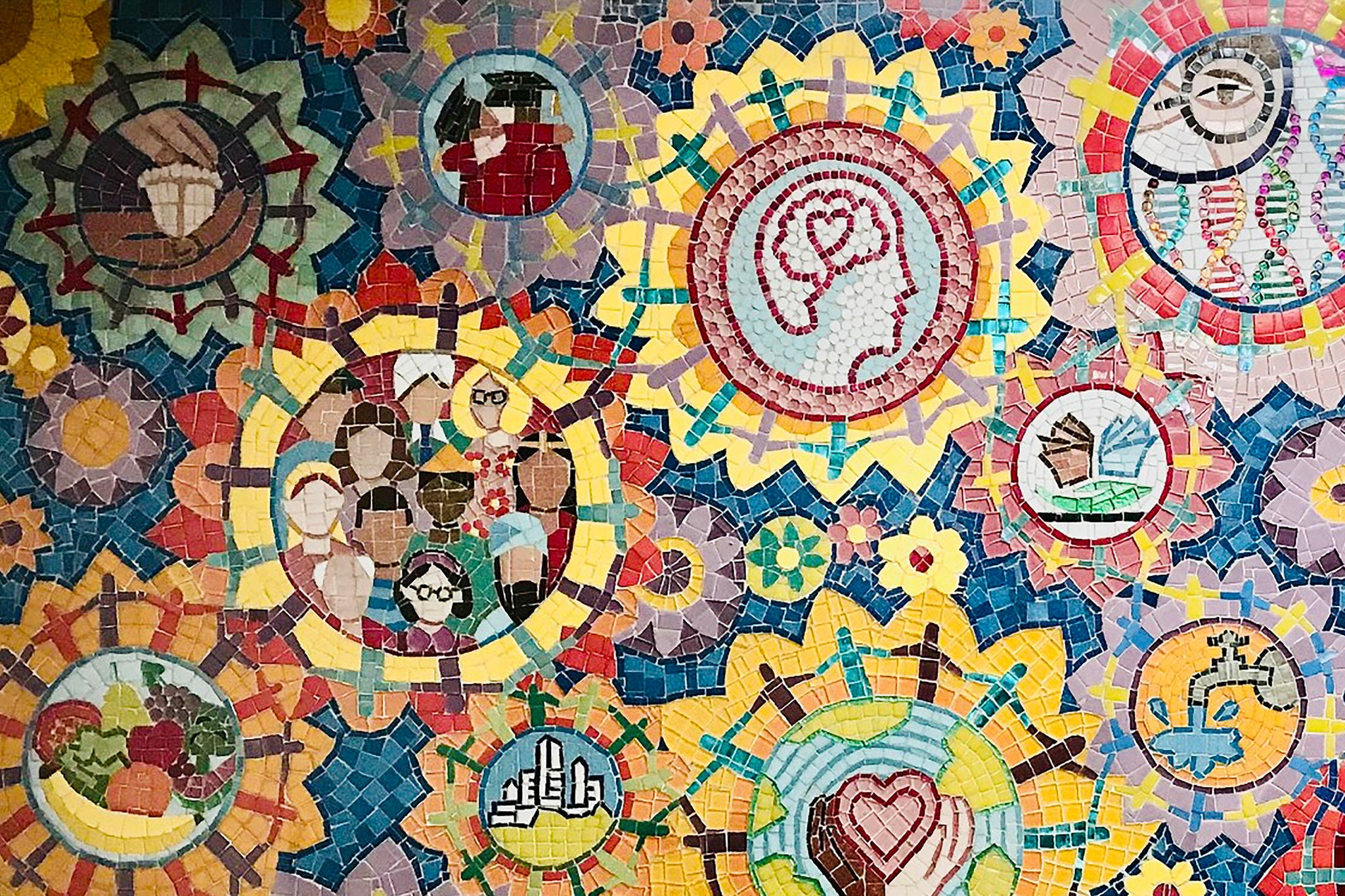 Mural art celebrating commnity and belonging