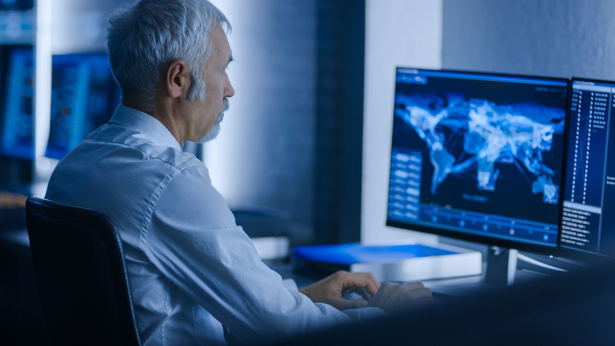 Man with computers