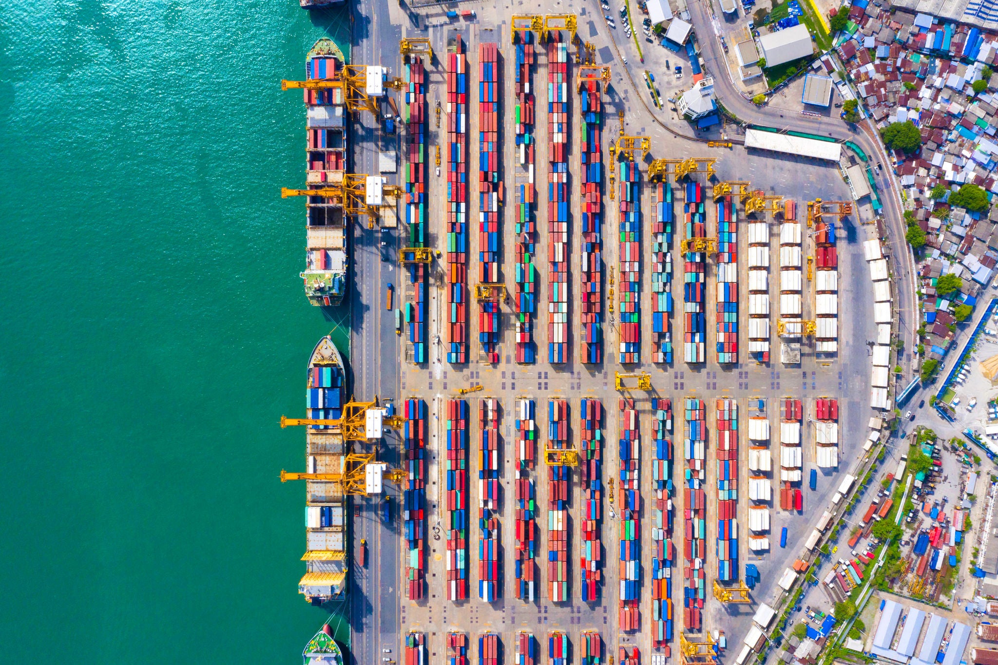 Aerial view of logistic port