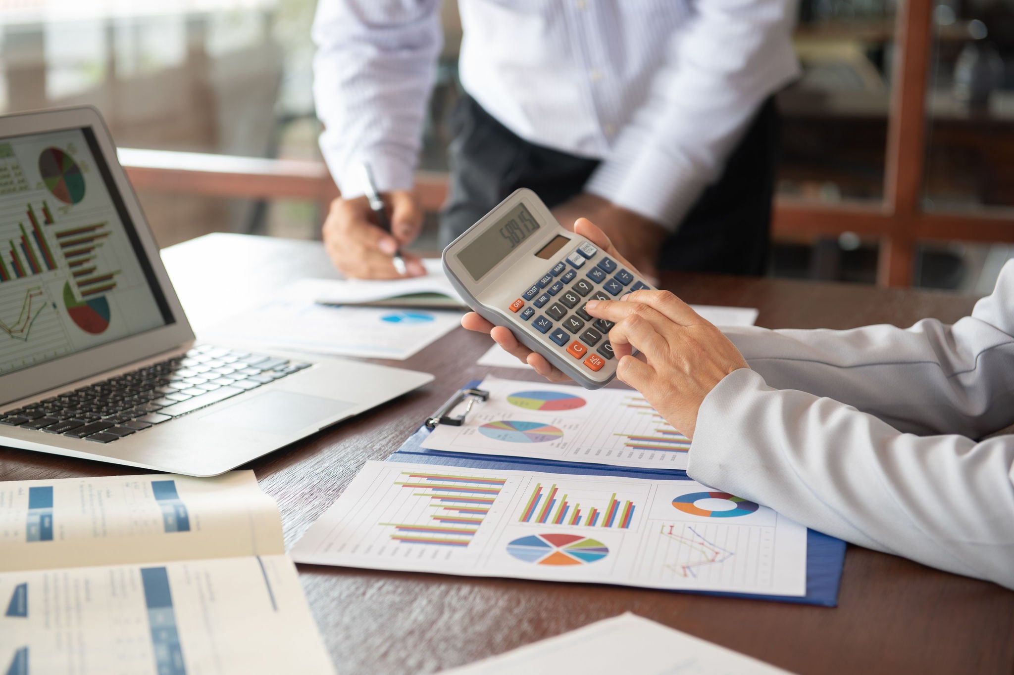 Business analyst team checking in financial statement for audit internal control system. Accounting , Financial  Concept.