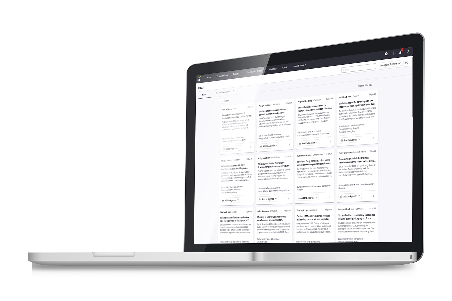 Green Tax Tracker dashboard laptop