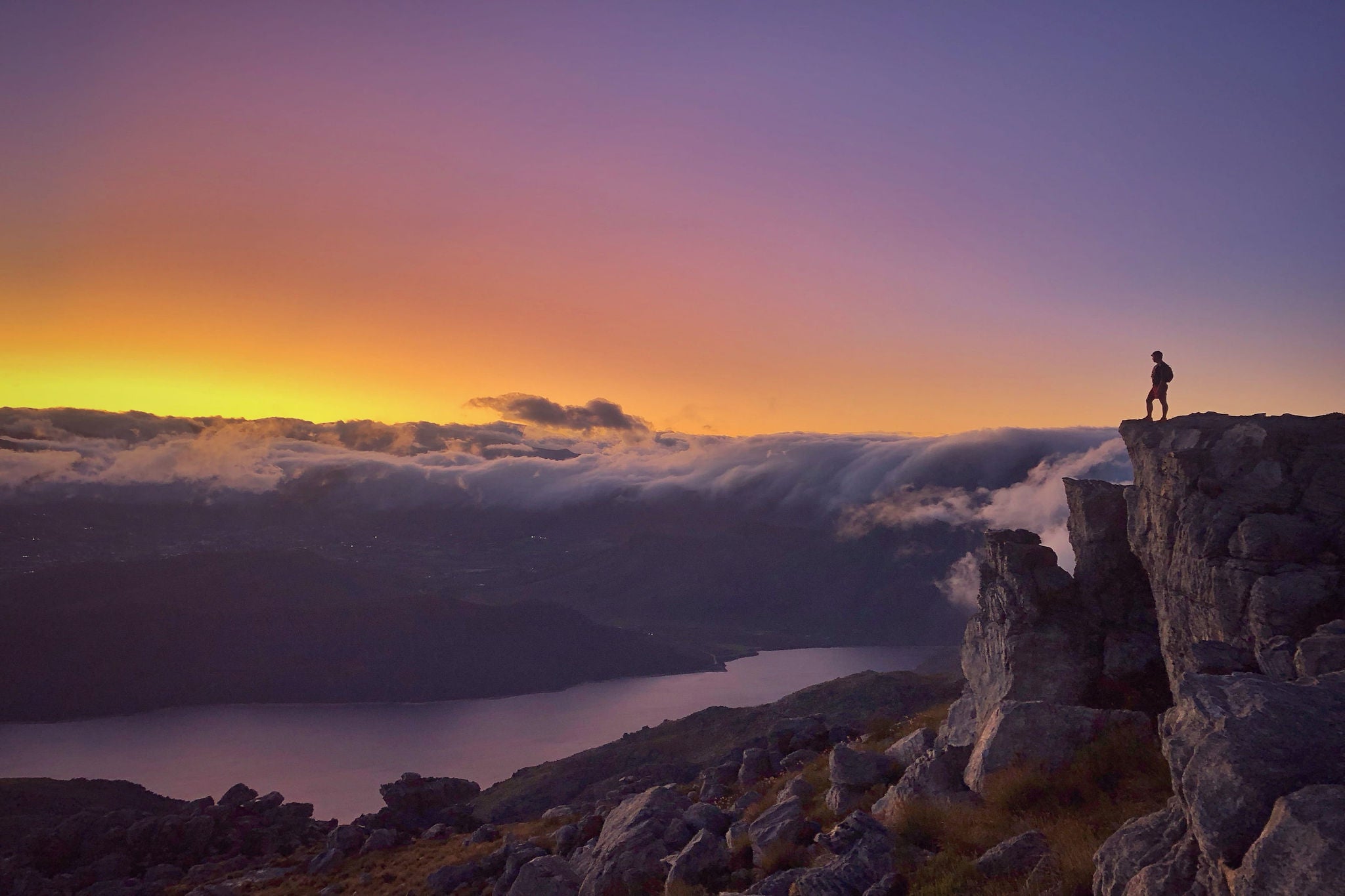 Sunset in mountains