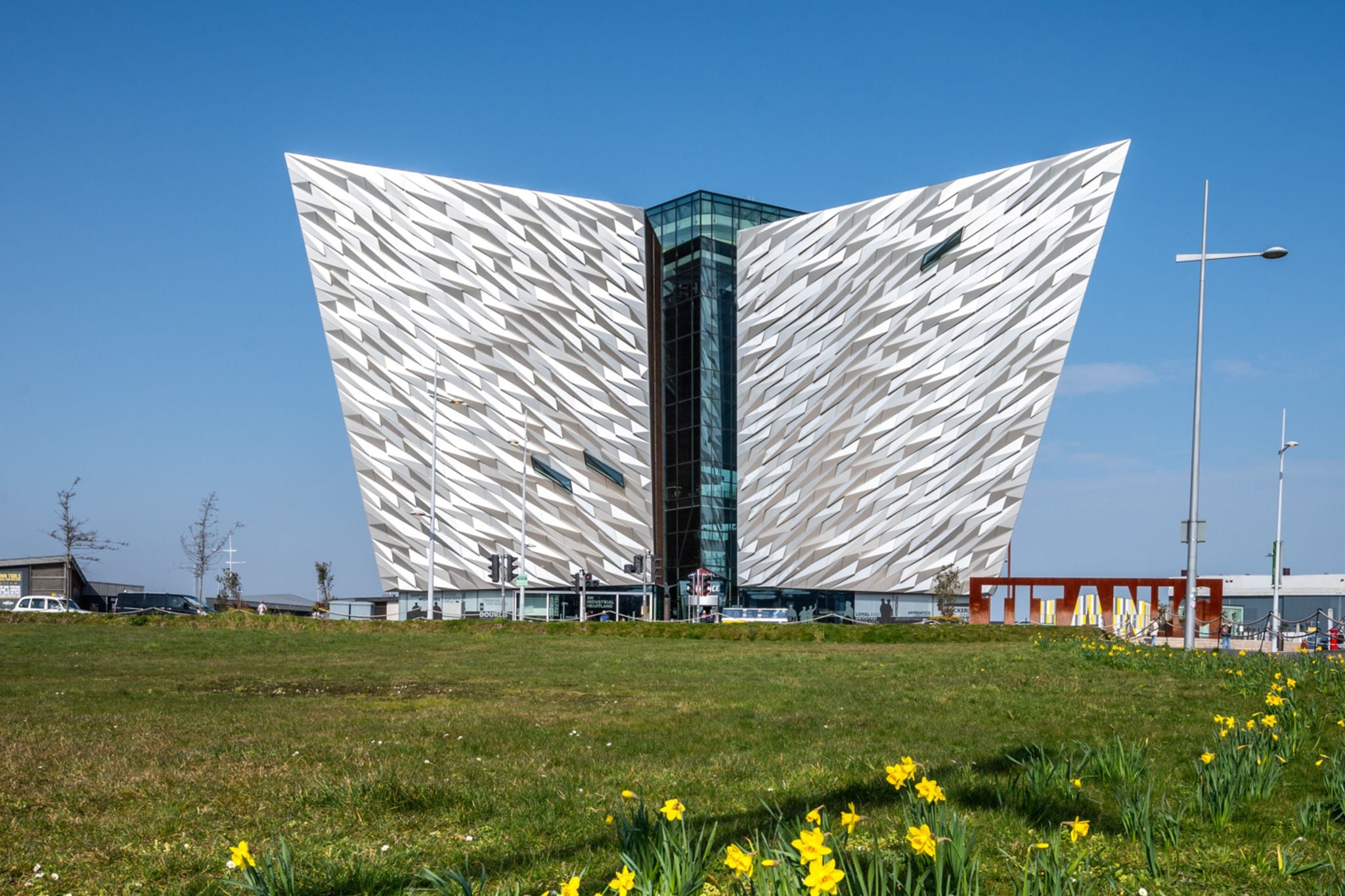 Exterior view of the Titanic Belfast building
