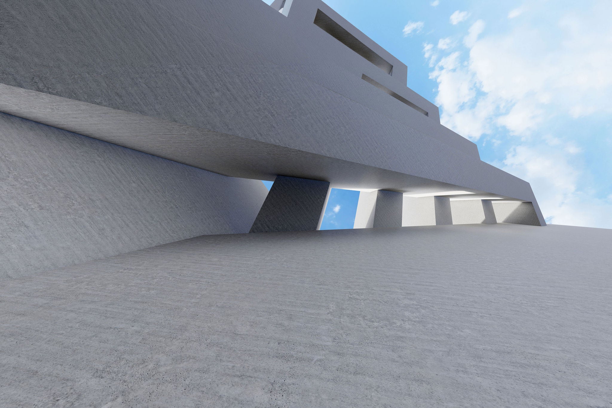 3d render abstract architecture background building geometric shape