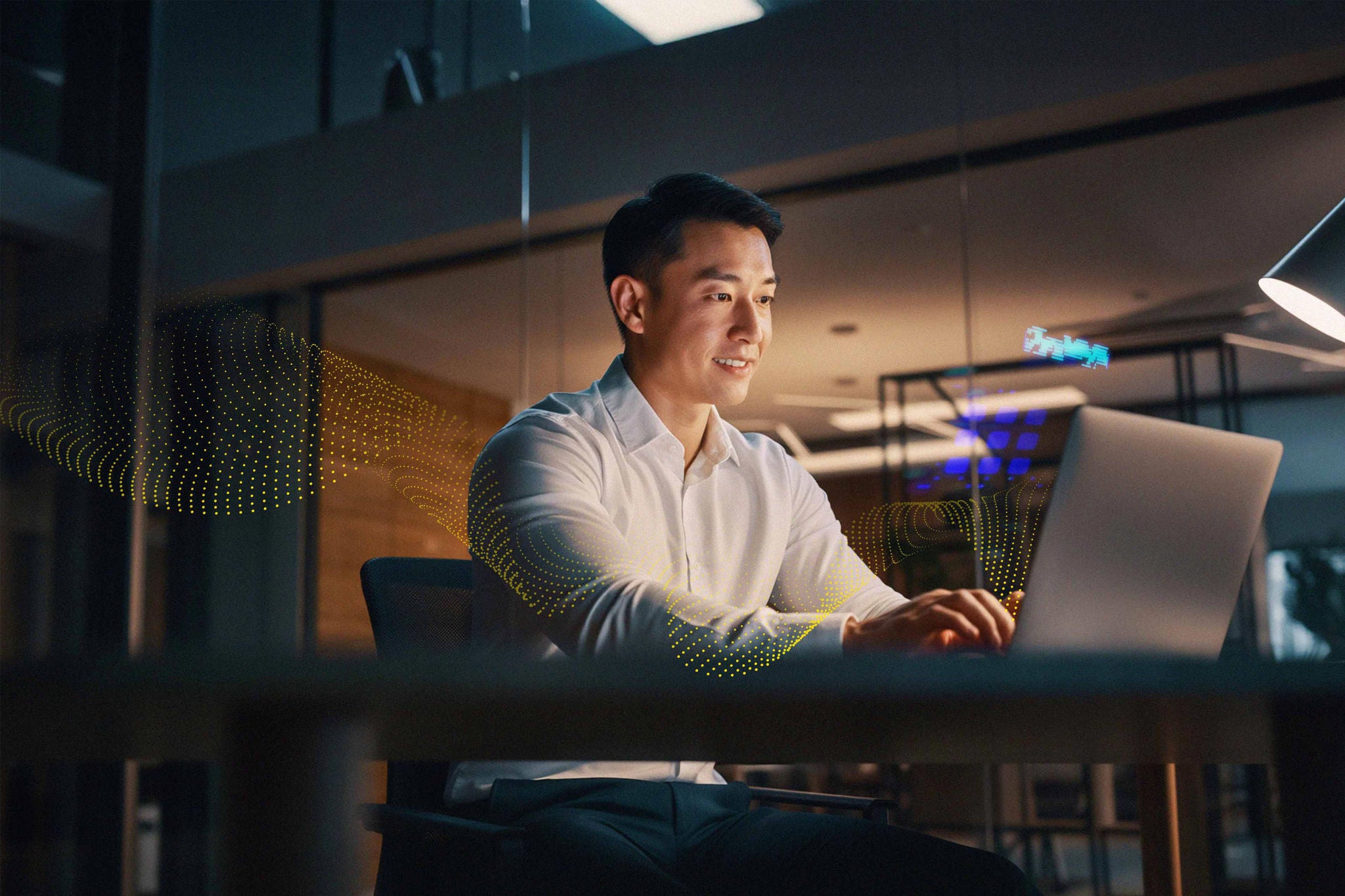 Bussiness man working late at office 