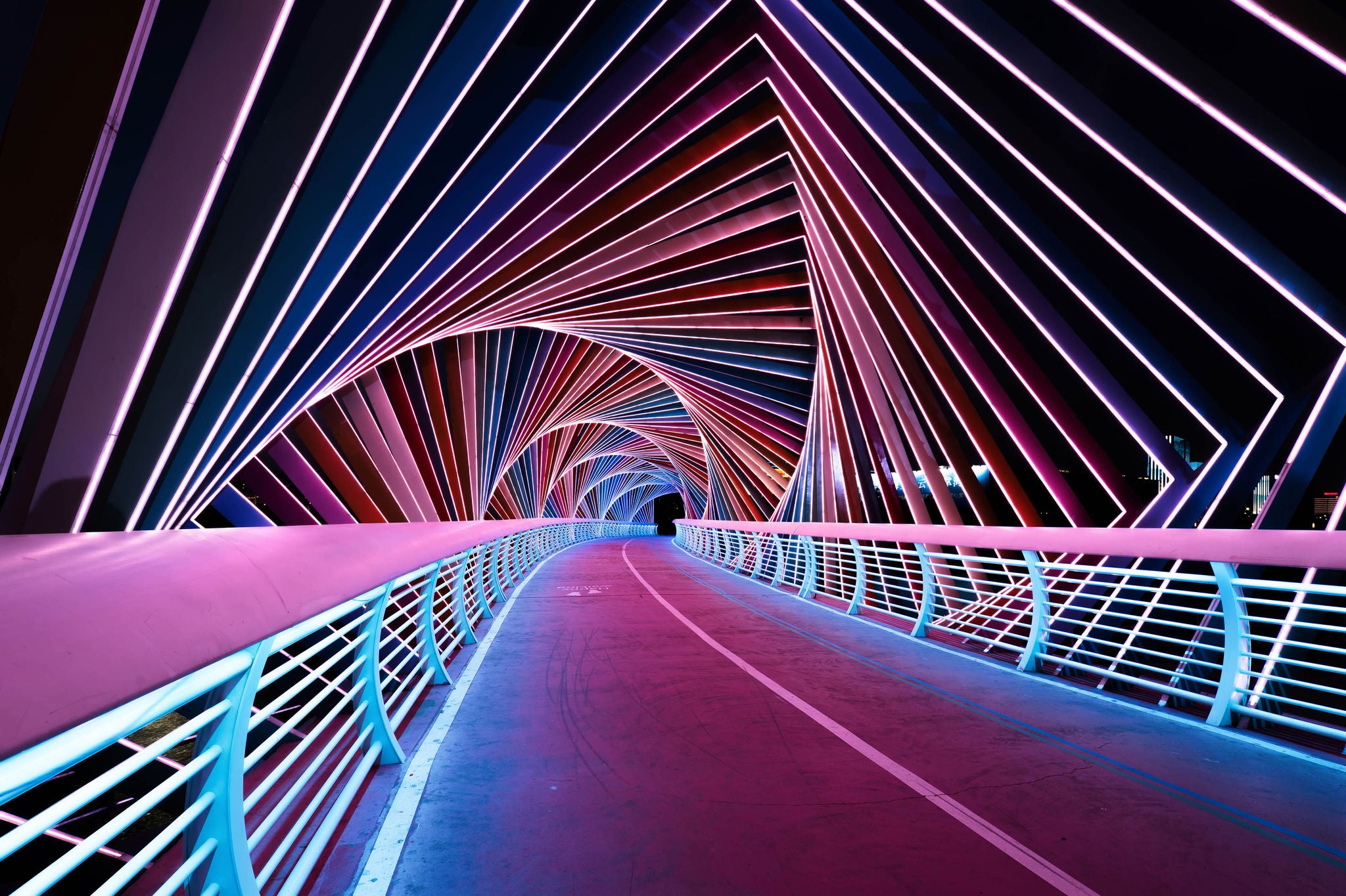 Rainbow bridge at night