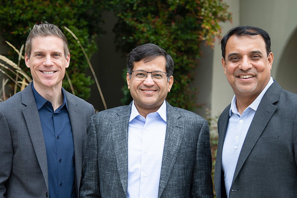 Photographic portrait of Casey Morrison, Jitendra Mohan and Sanjay Gajendra