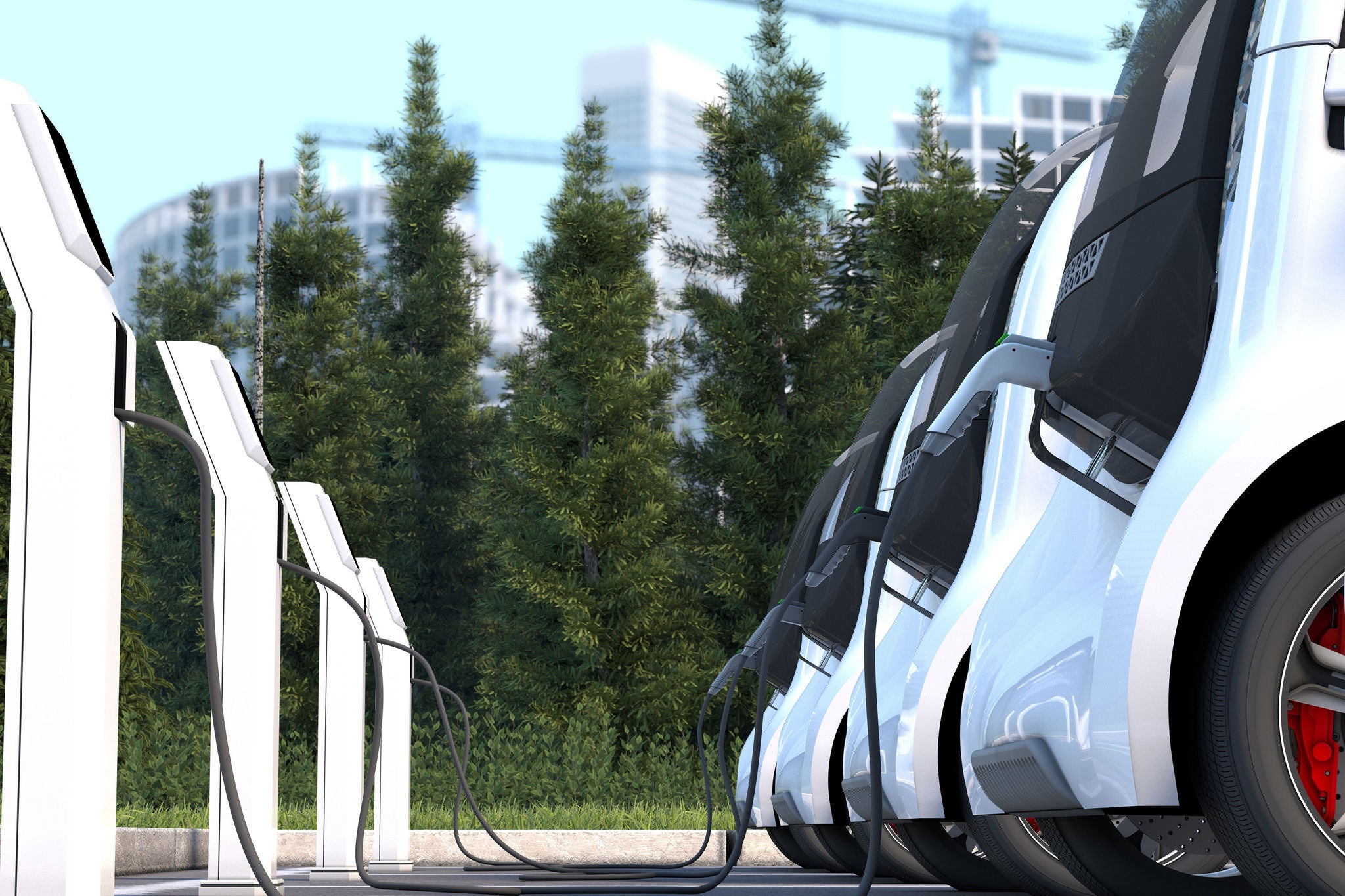 3D illustration of electric car