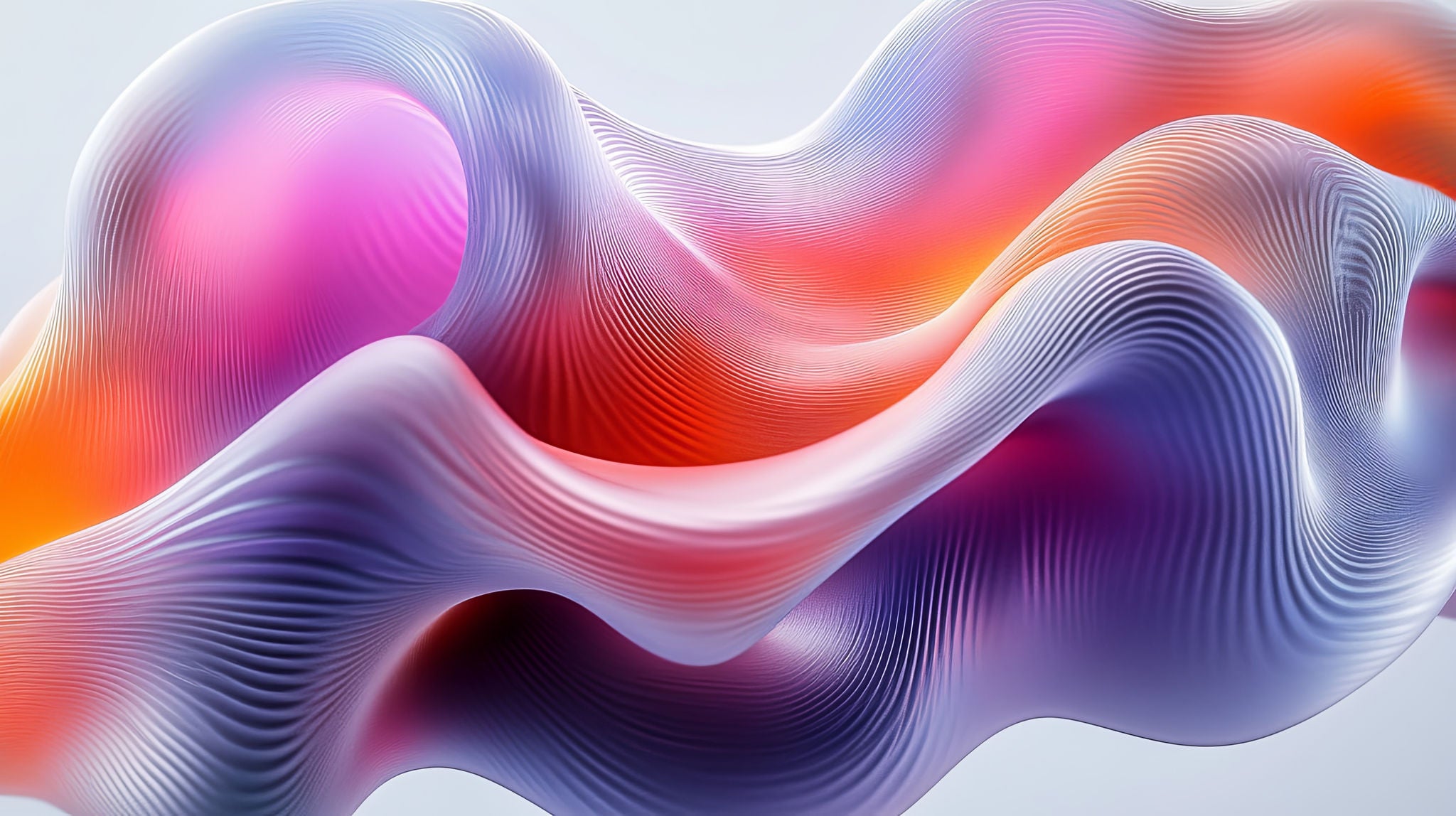 Vagues abstraites fluides roses violettes orange et blanches