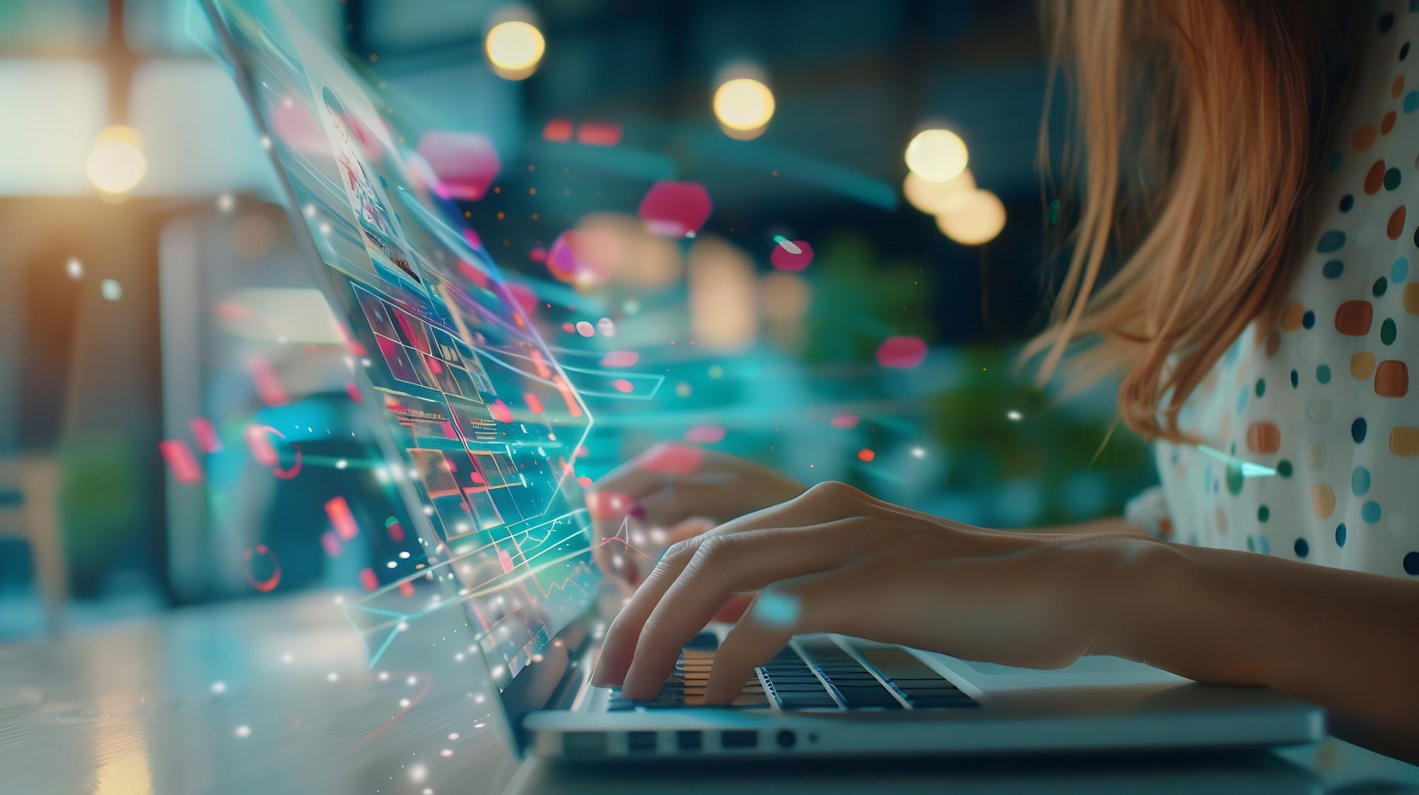 Woman working on laptop