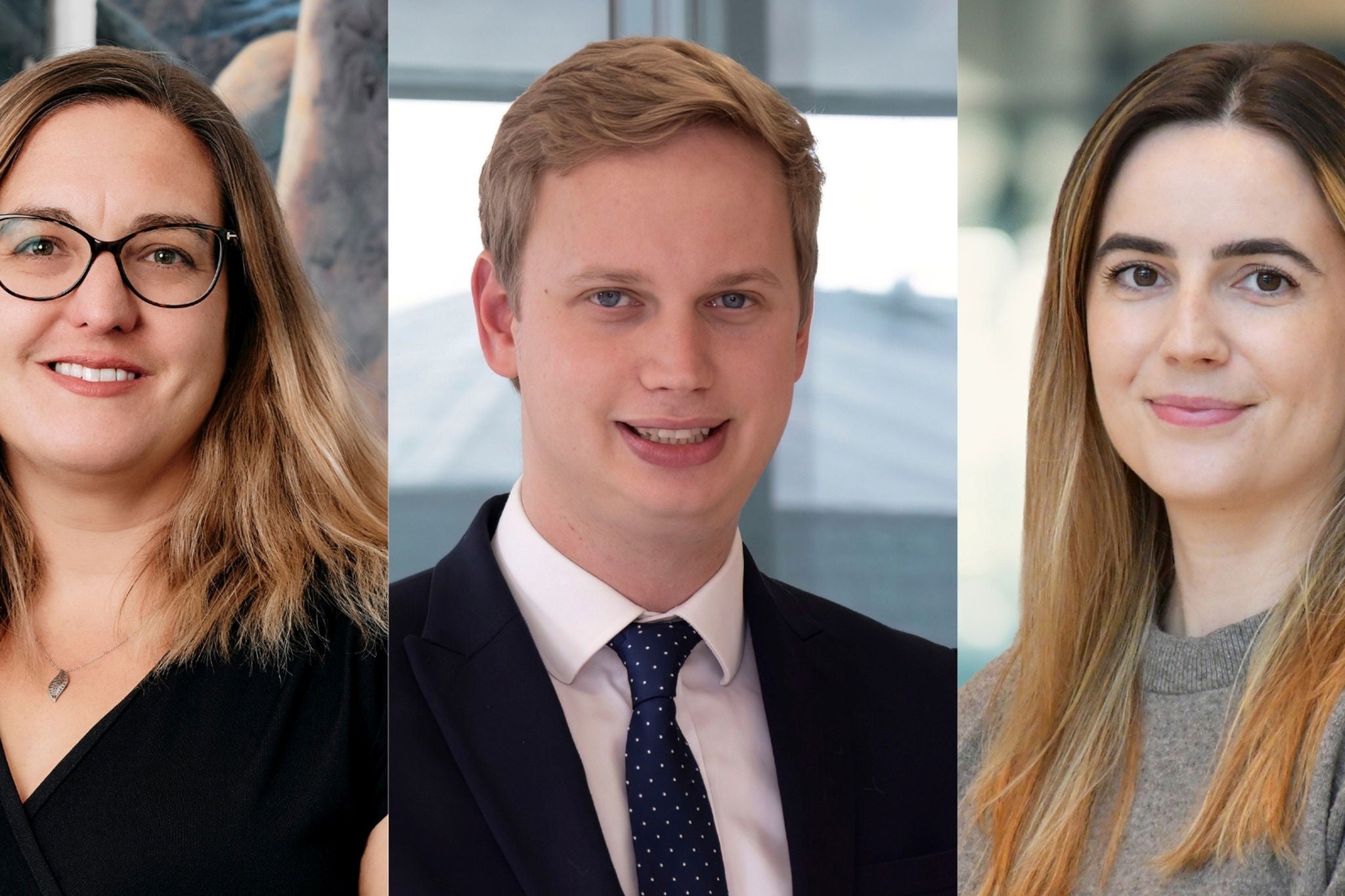 EY photograph of Nicoline Armatas, Tom Harris and Sacha Hamon