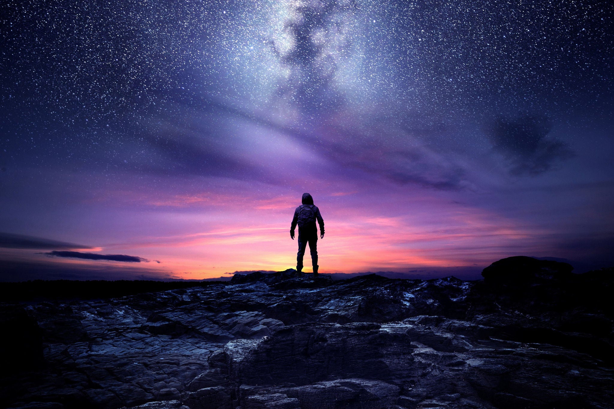 Person watching stars