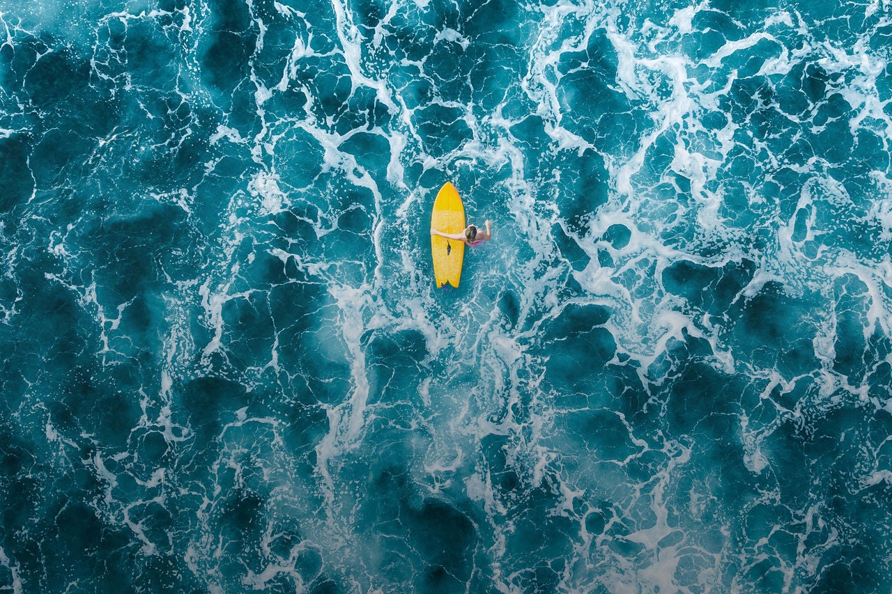 Photographed from a drone point of view, Uluwatu, Bali, Indonesia