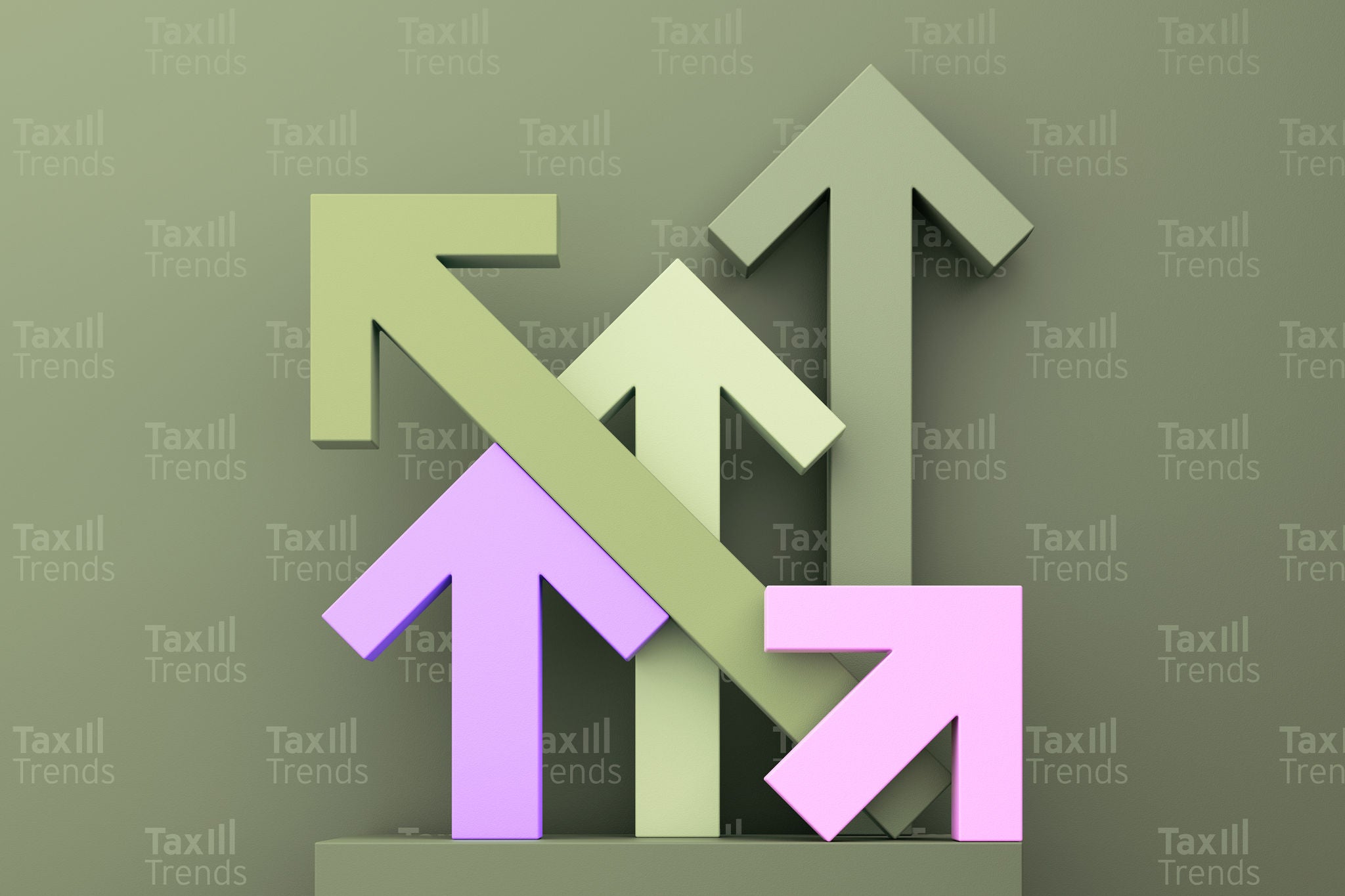 Moderne Trendgrafik mit Pfeilen für Wachstum, Strategie und Geschäftsentwicklung.