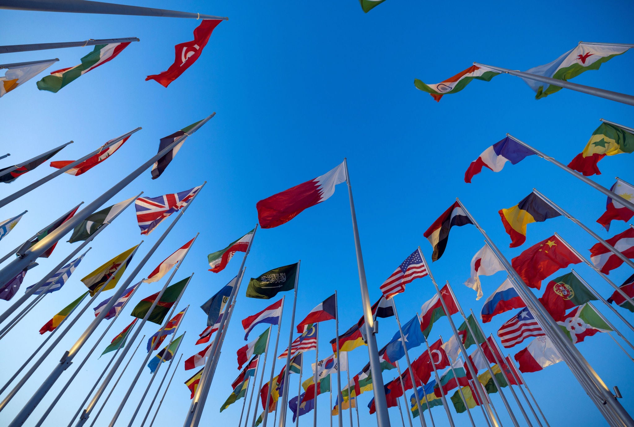 Flags and Sky view