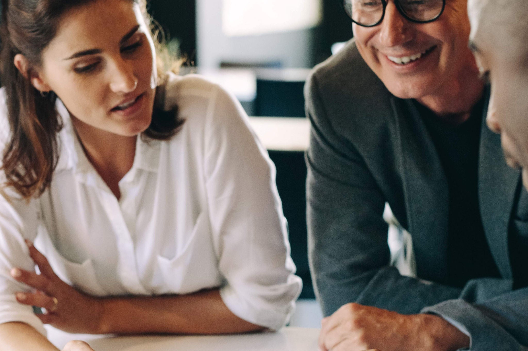Businessman and businesswoman having a meeting