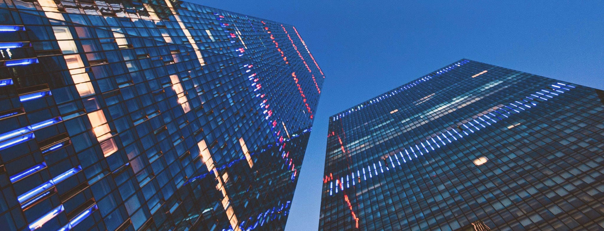 Landscape image of skyscraper