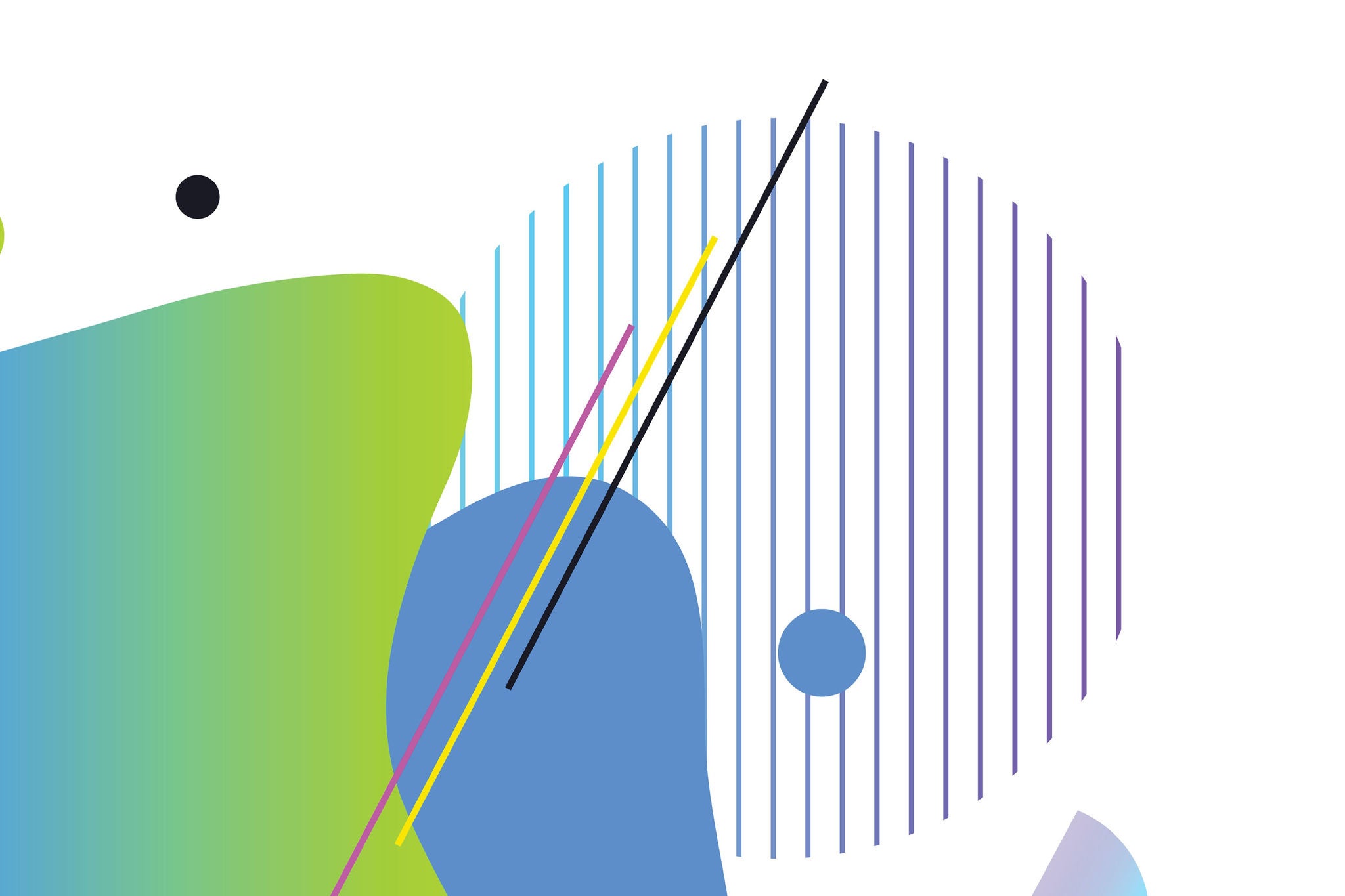 formes geometriques abstraites avec lignes et cercles en degrade bleu vert