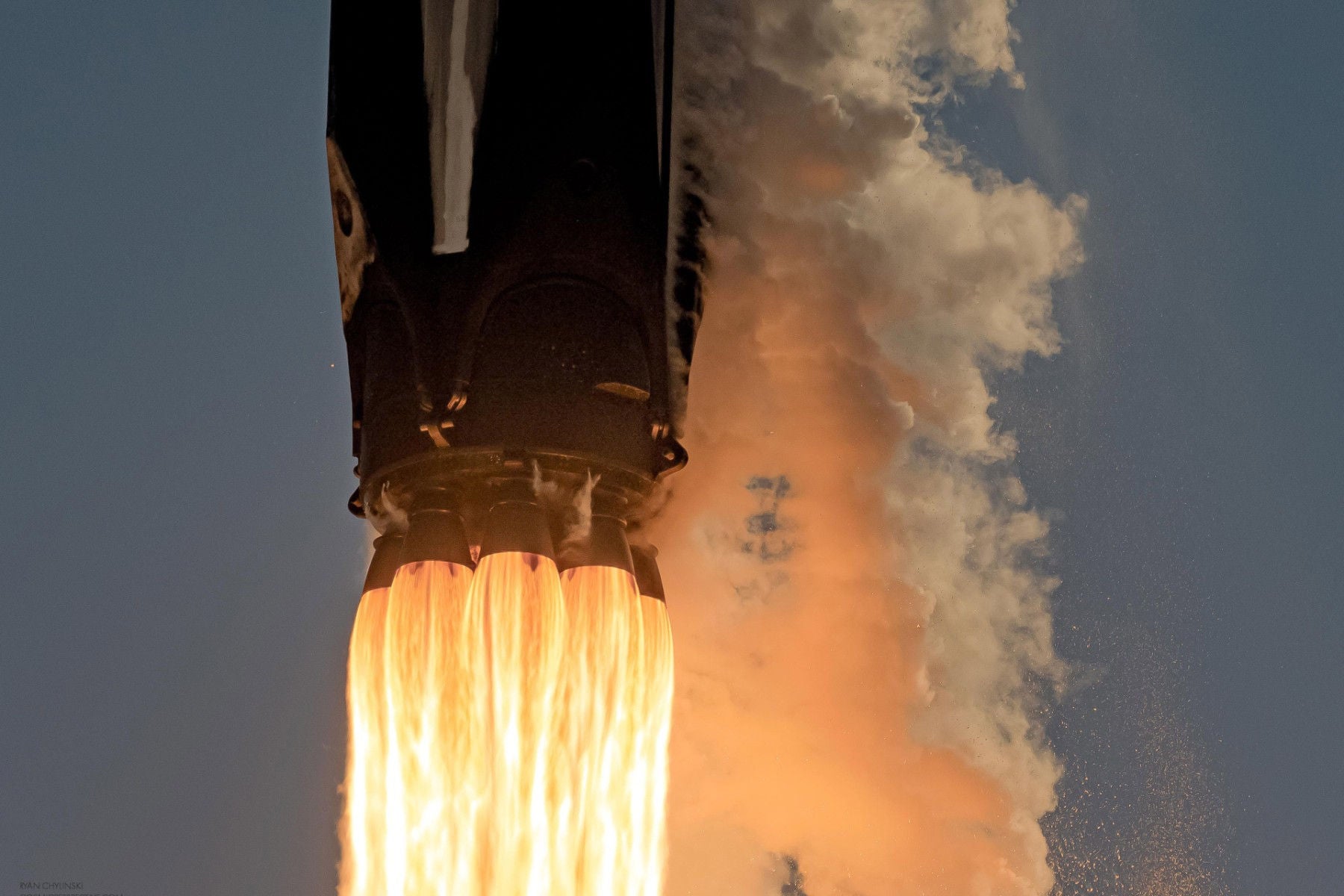 Rocket Engine Closeup Fire and Flame