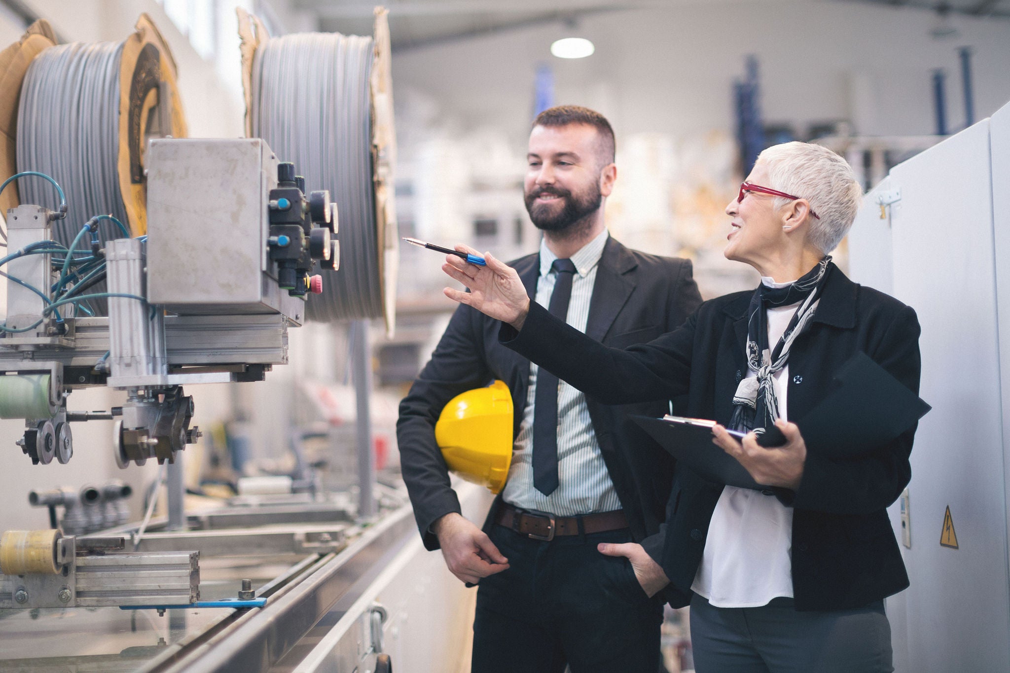 Quality inspectors at the factory