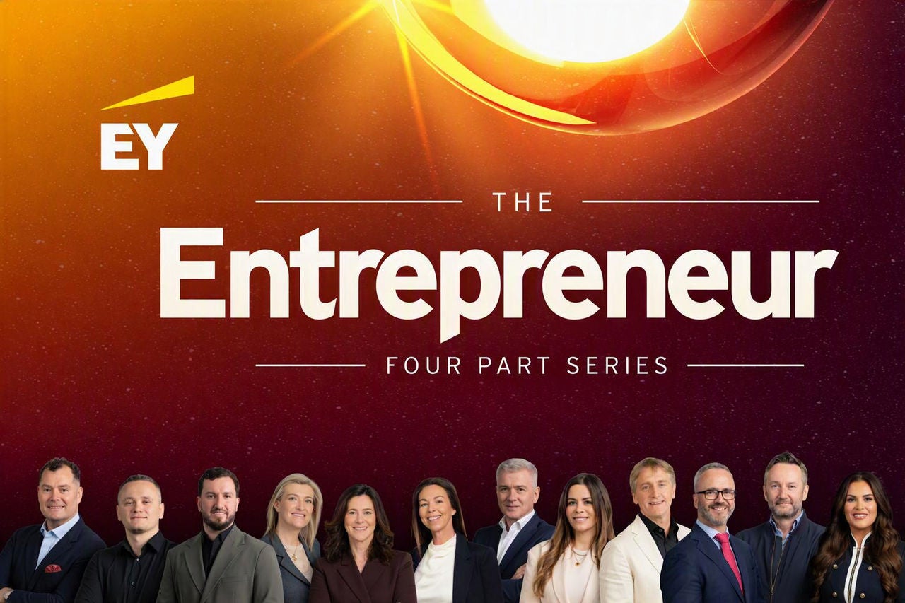 The Entrepreneurs four-part series promotional image featuring a group of presenters