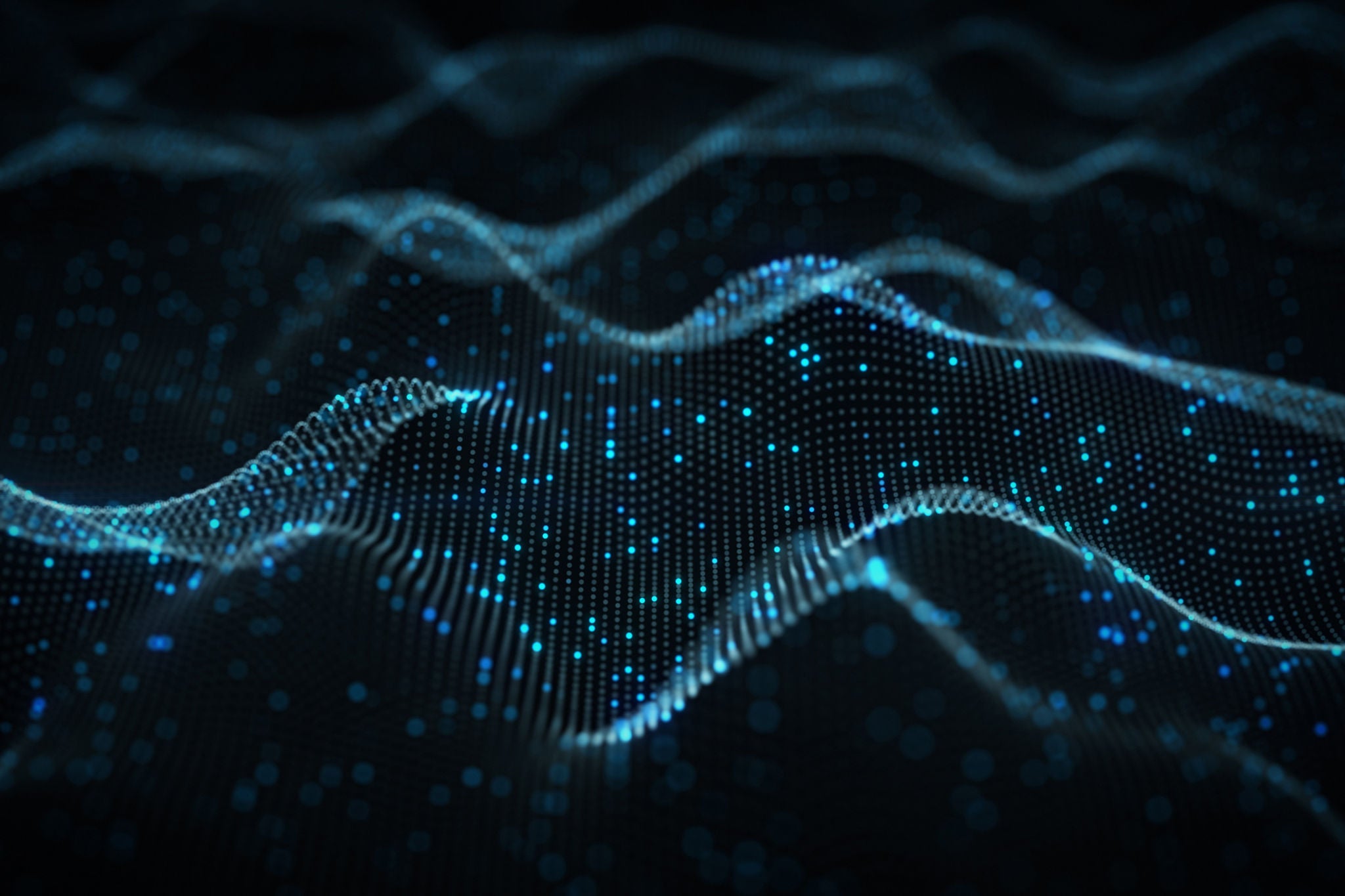 Futuristic blue neural network.