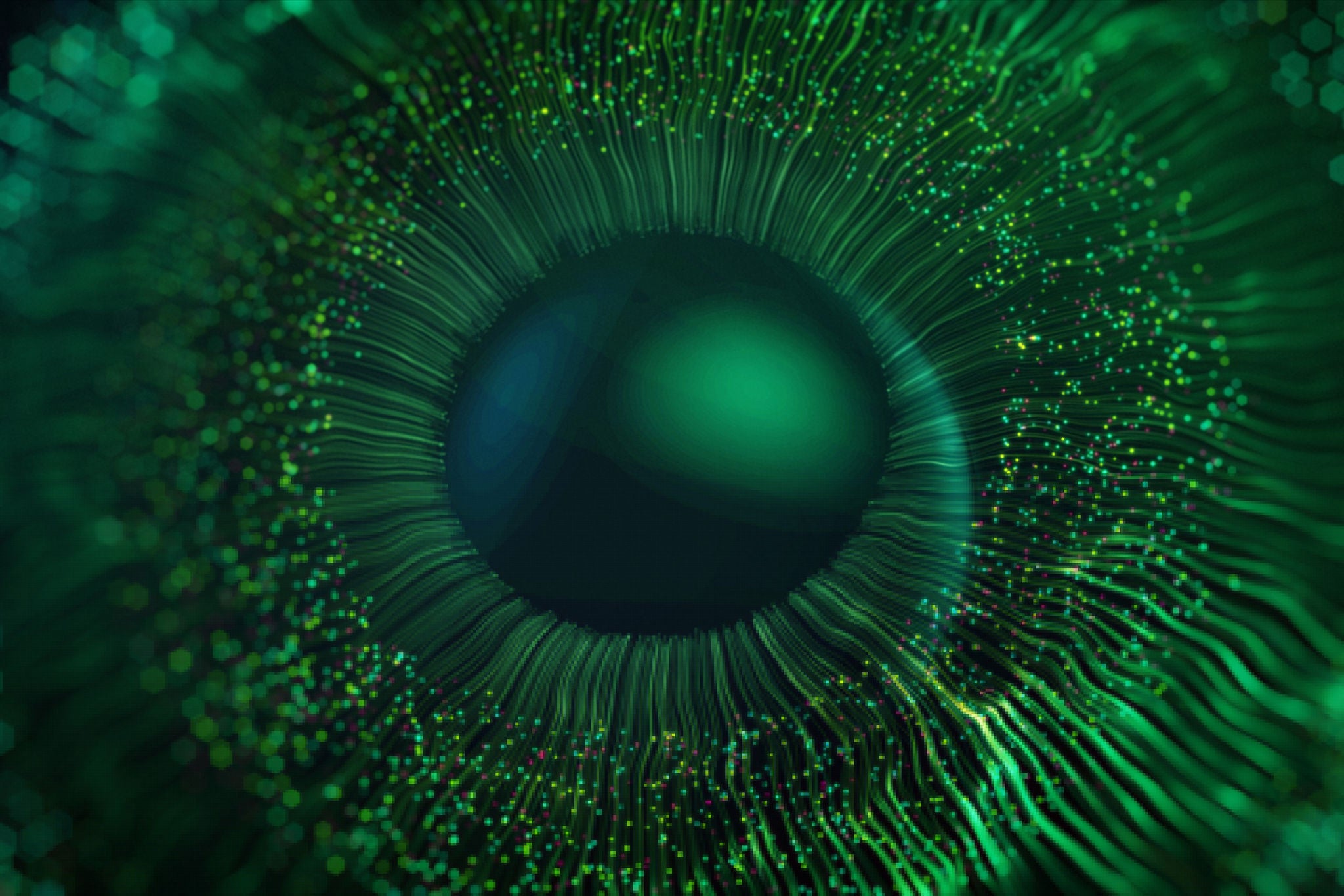 Une image abstraite en gros plan d une forme circulaire ressemblant a un oeil