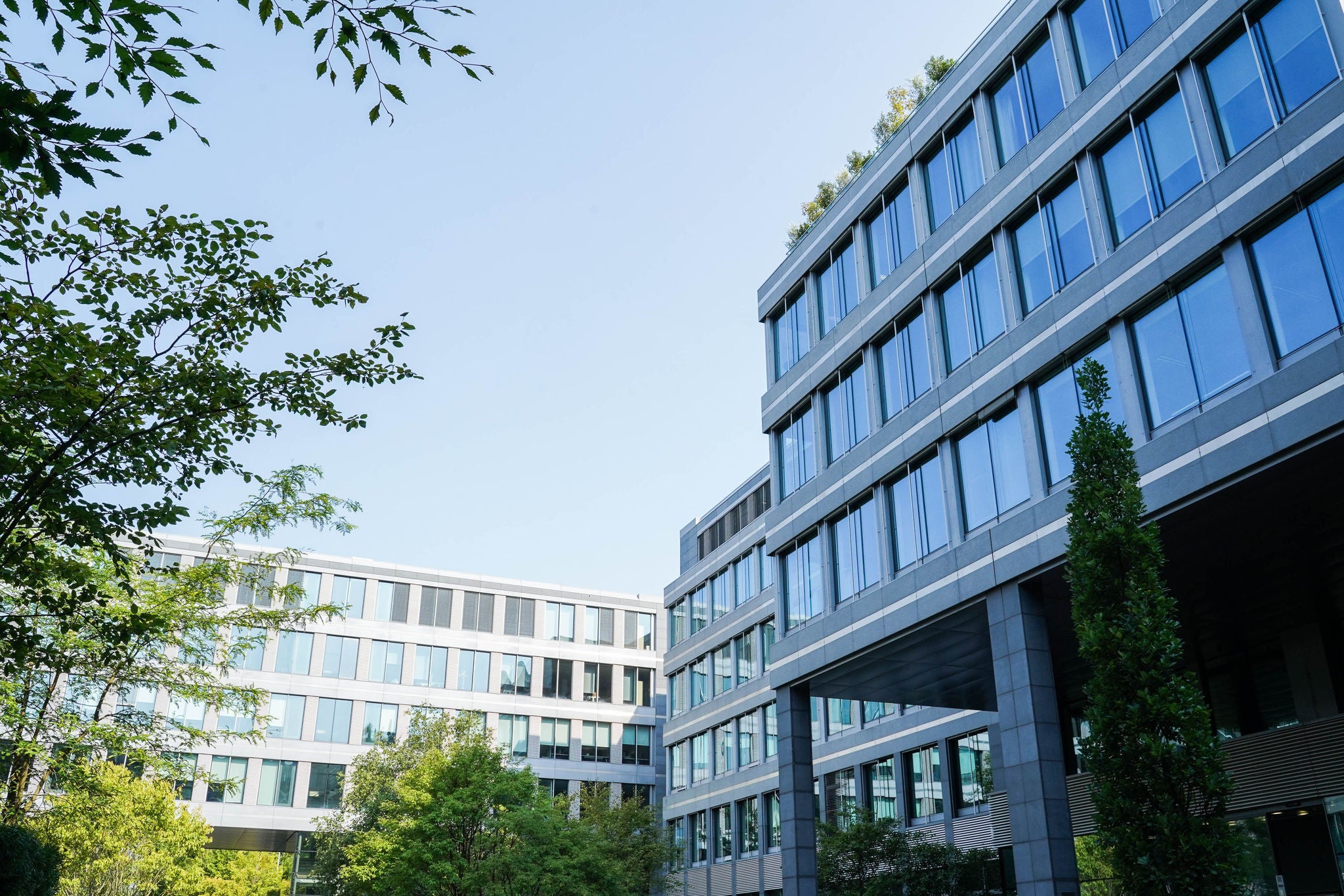 Office view from Kirchberg district in Luxembourg