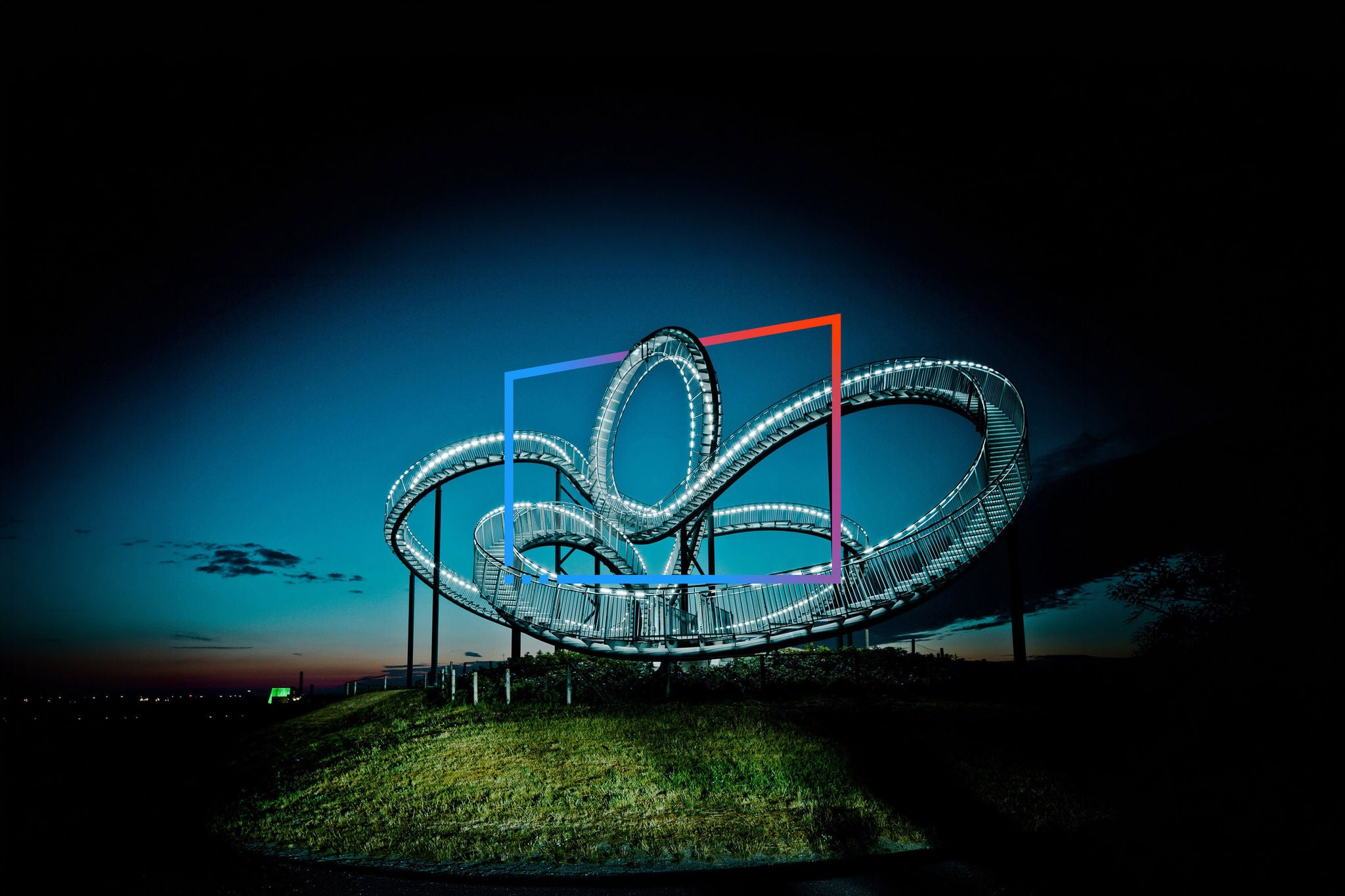 Tiger and turtle art installation static central