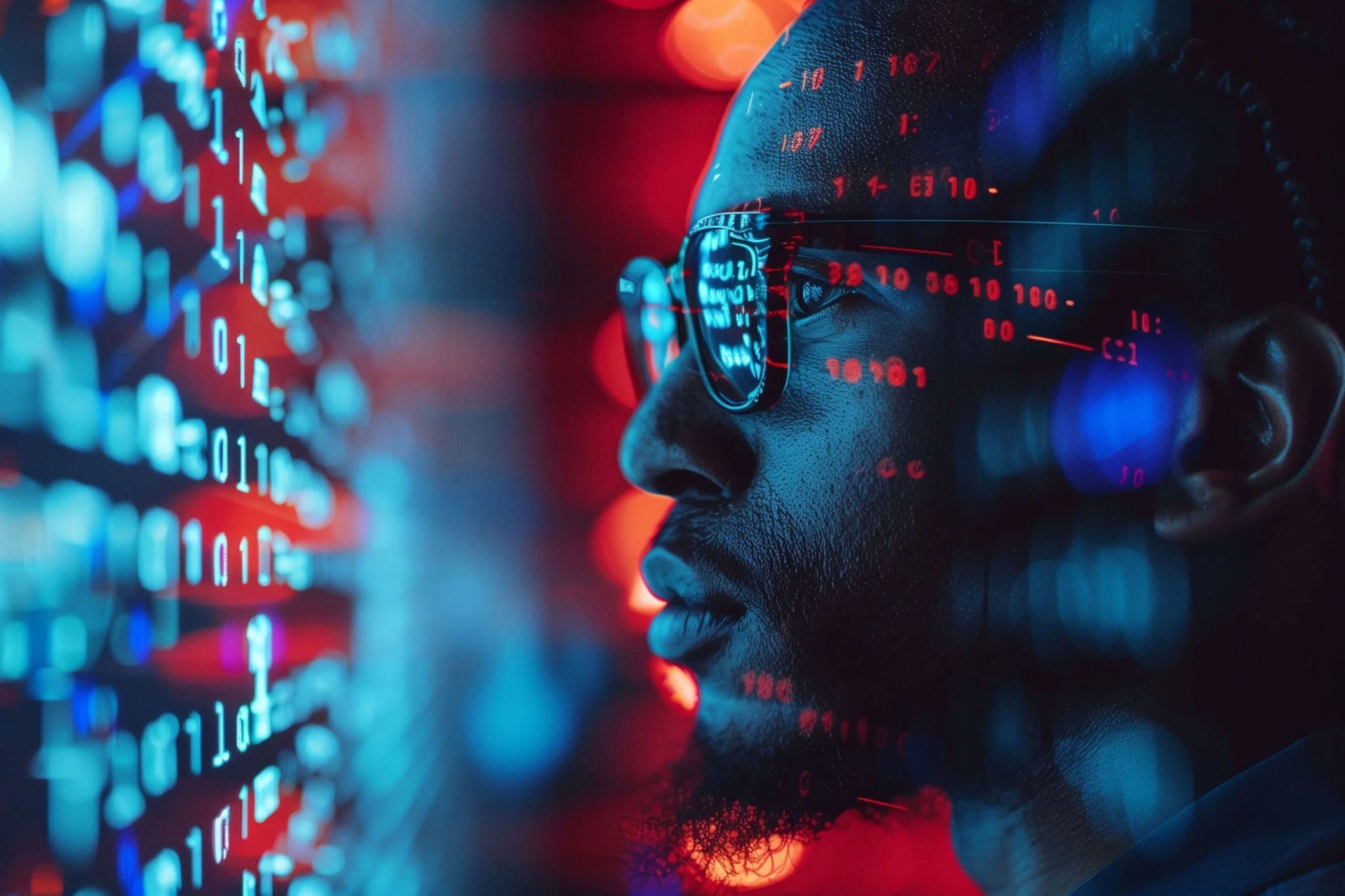 man with closed face