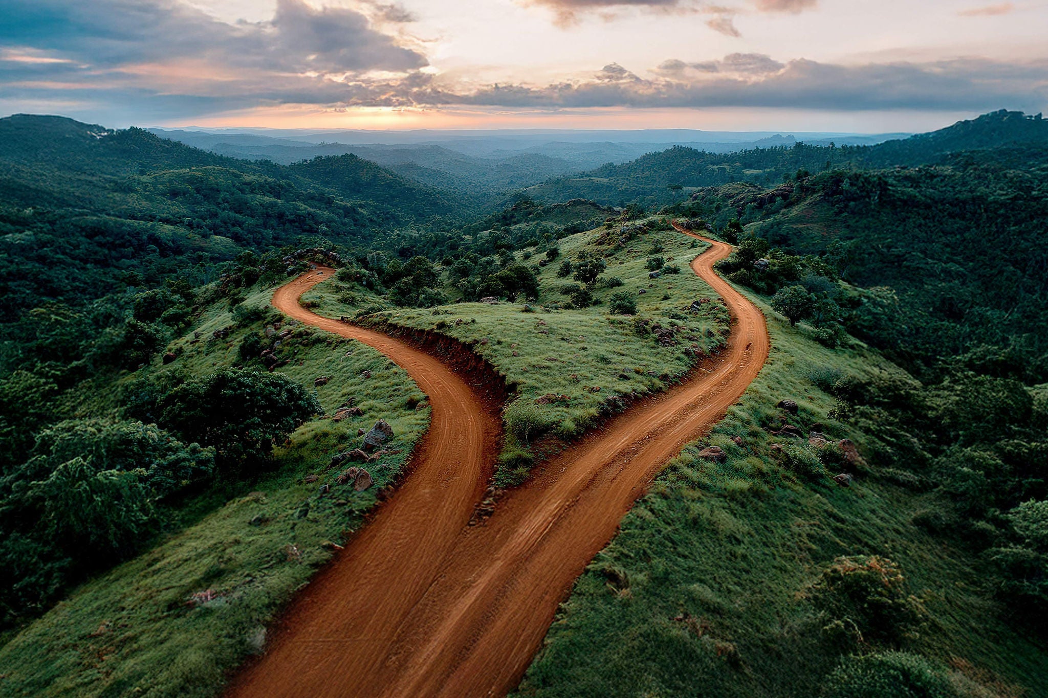 Com two paths diverge on a hill