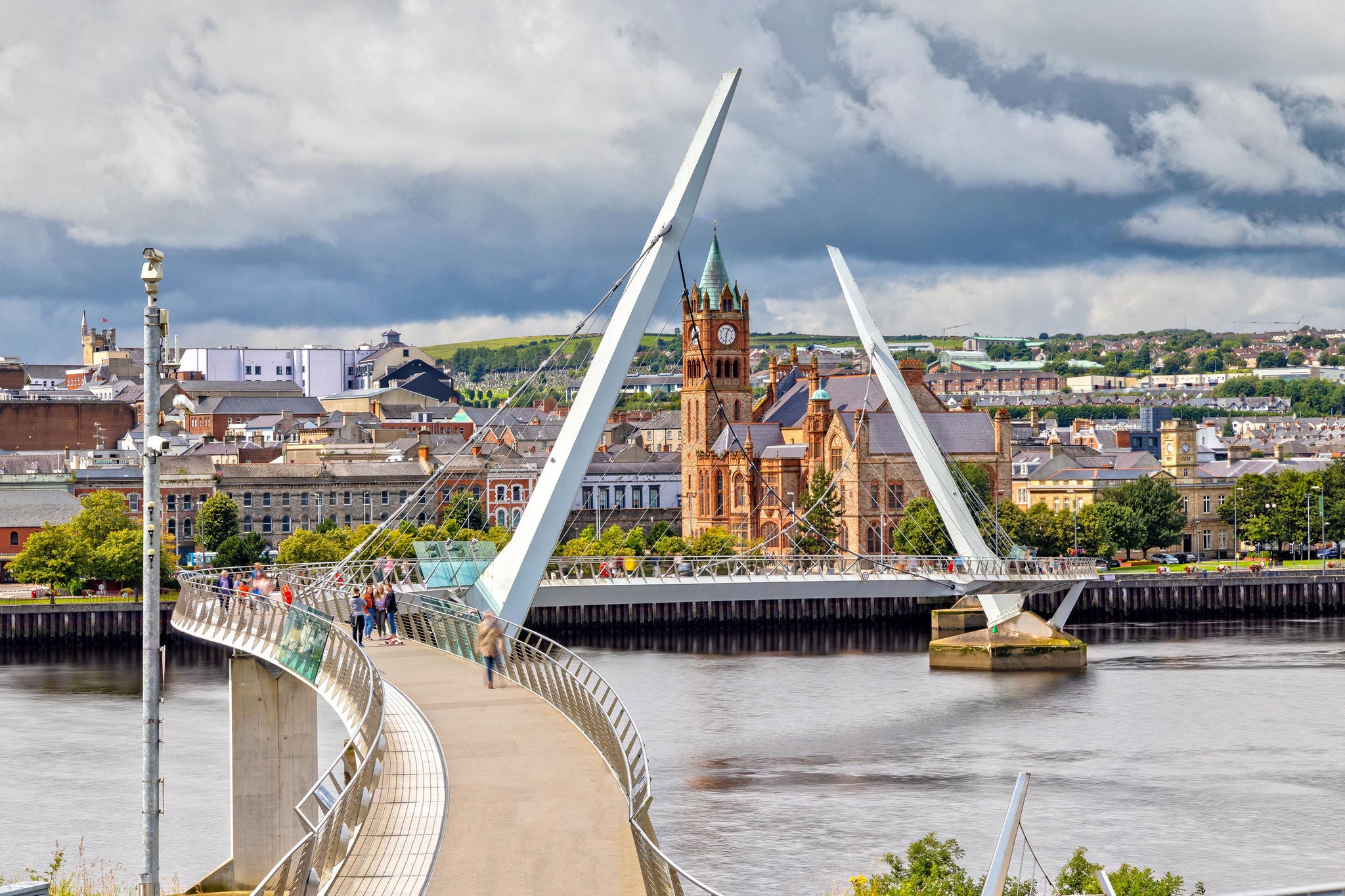Pedestrian bridge over the river in Derry Londonderry