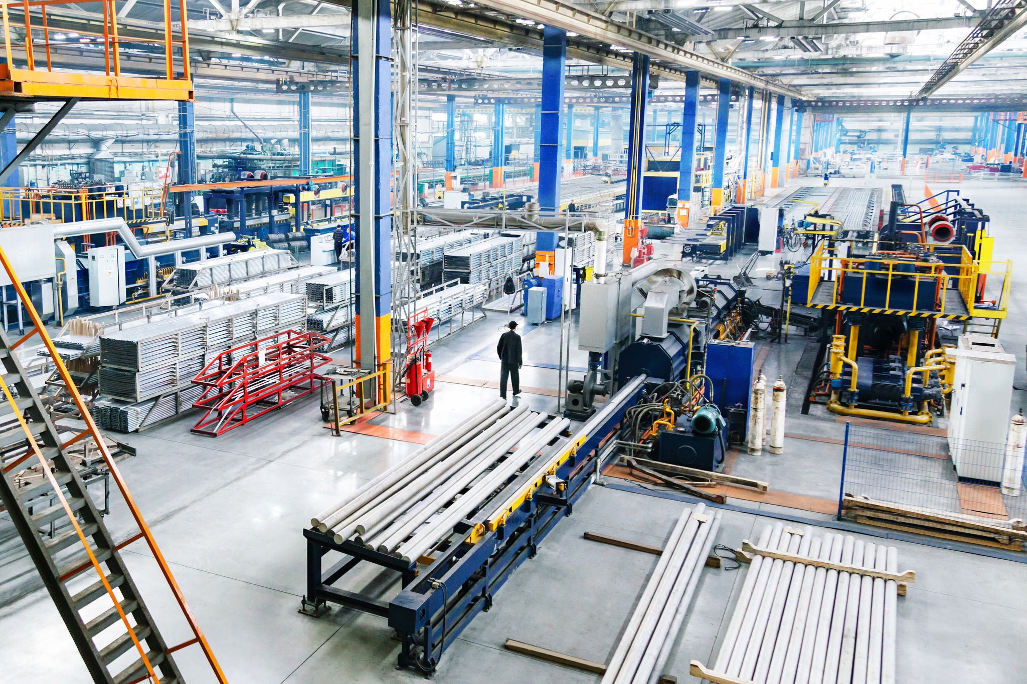 Man large factory manufacturing